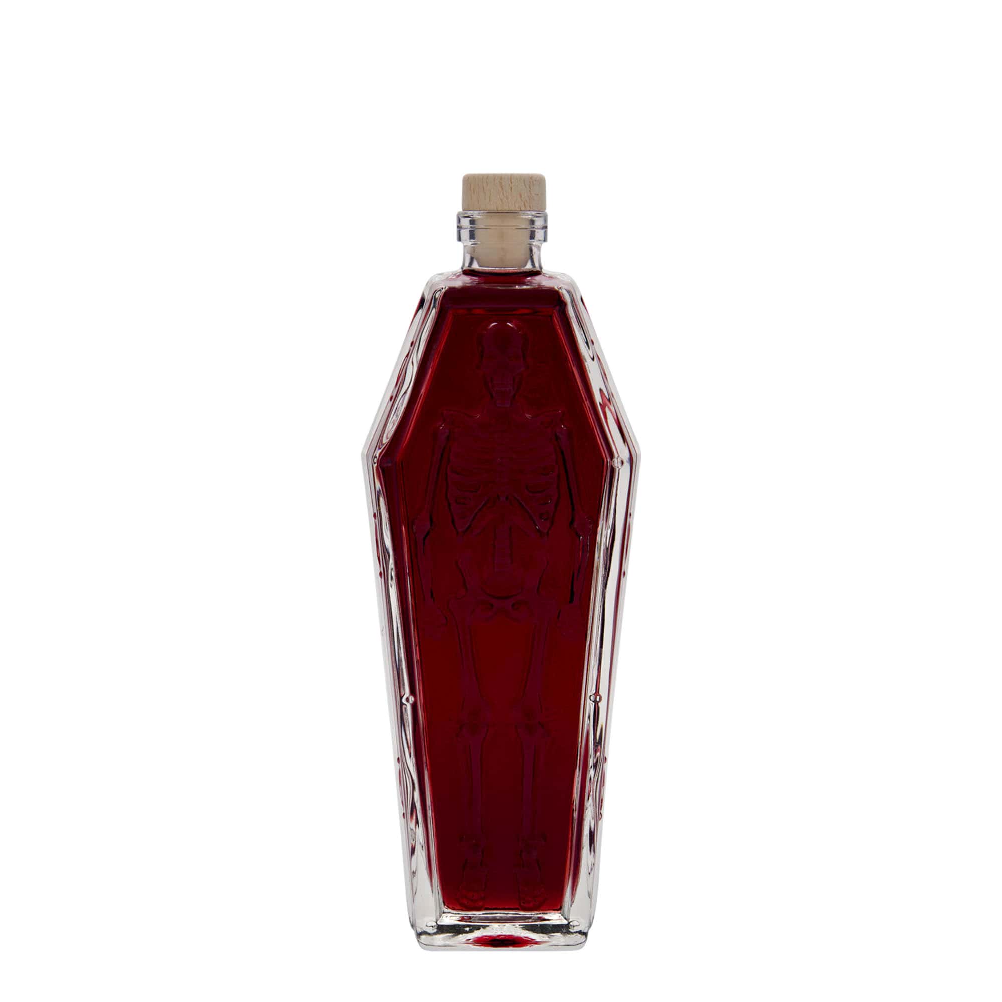 Botella de vidrio de 200 ml 'ataúd', boca: corcho