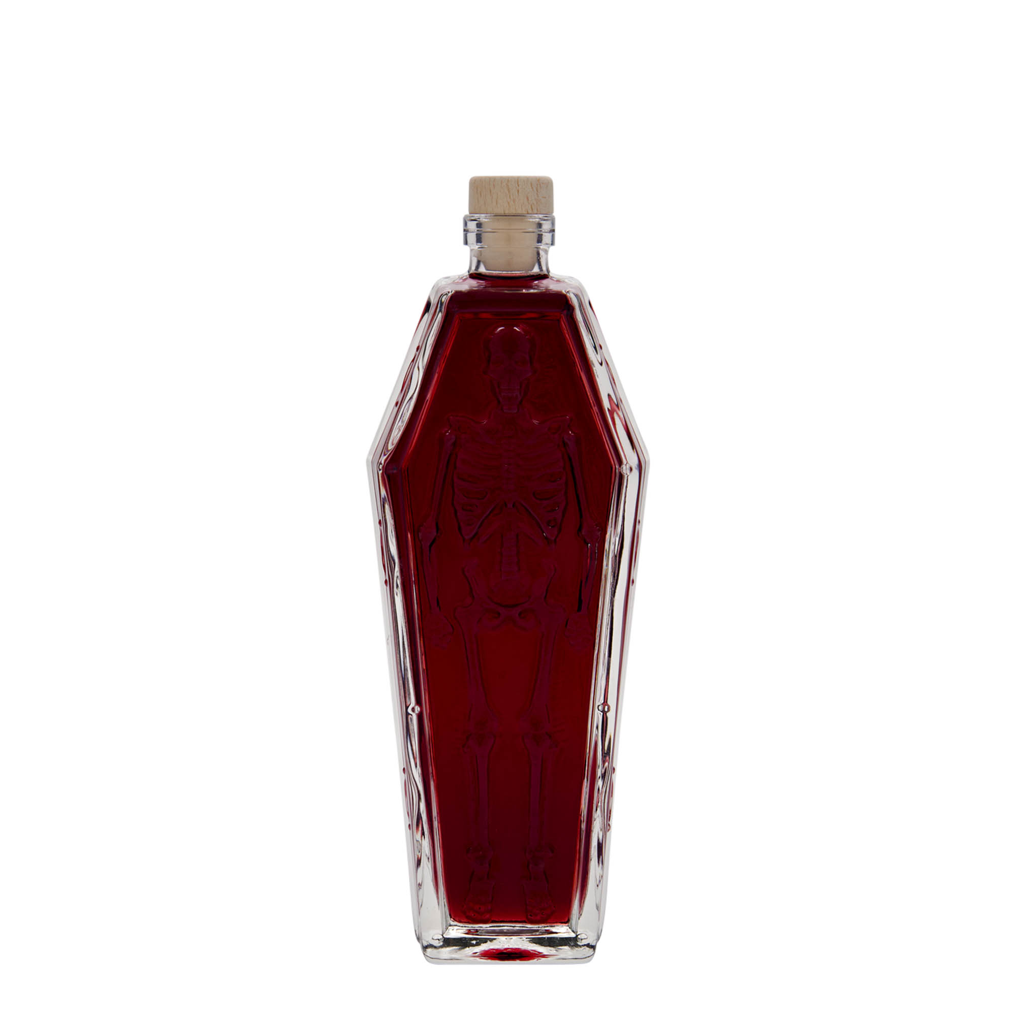 Botella de vidrio de 200 ml «ataúd», boca: corcho