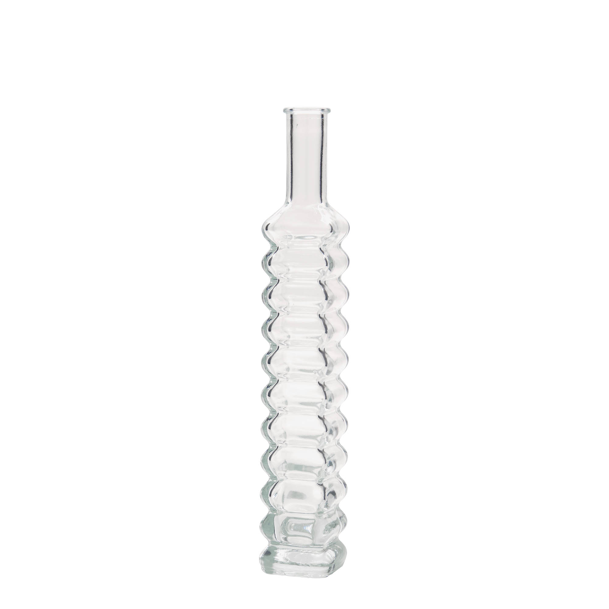 Botella de cristal de 100 ml 'Roma', cuadrada, boca: corcho