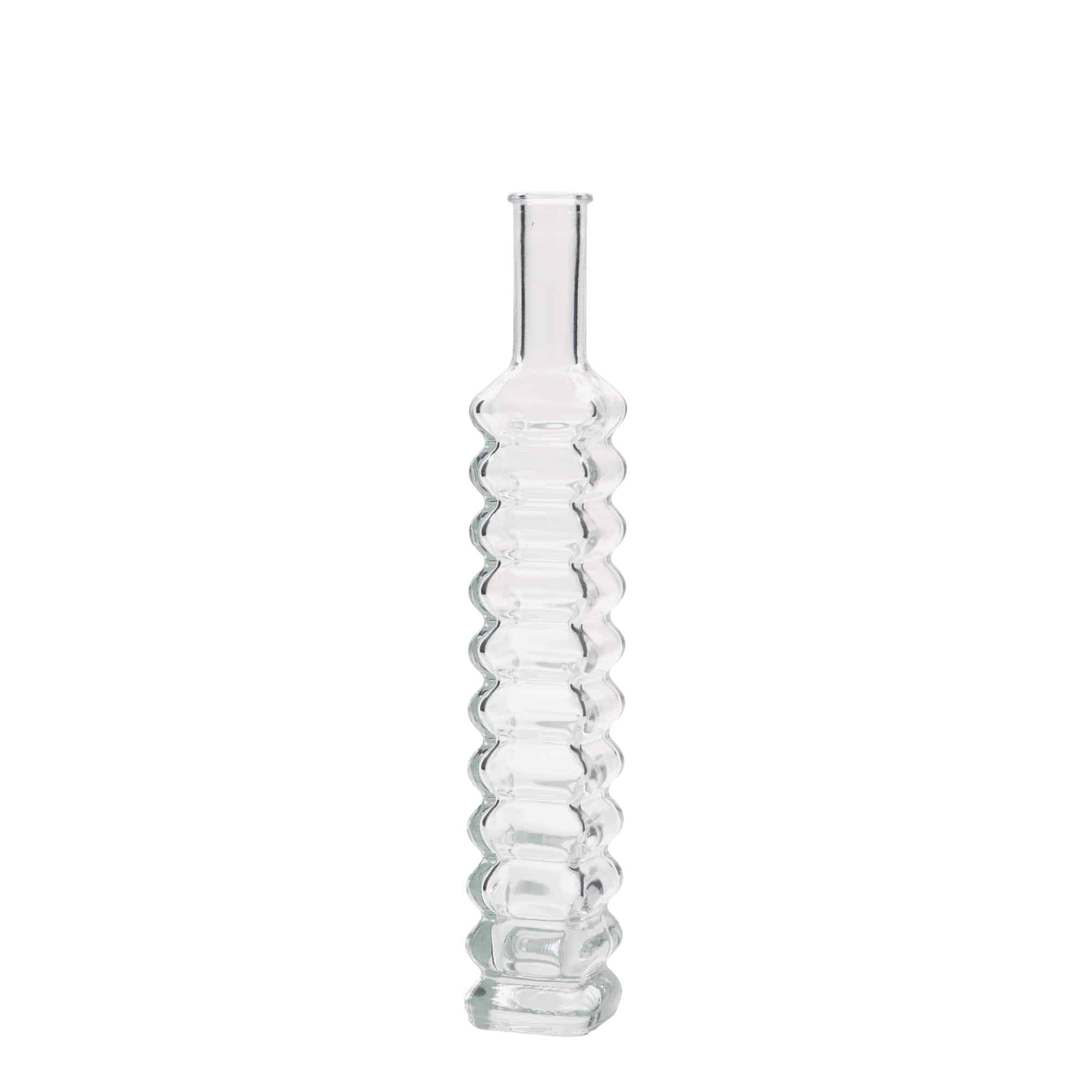 Botella de cristal de 100 ml 'Roma', cuadrada, boca: corcho