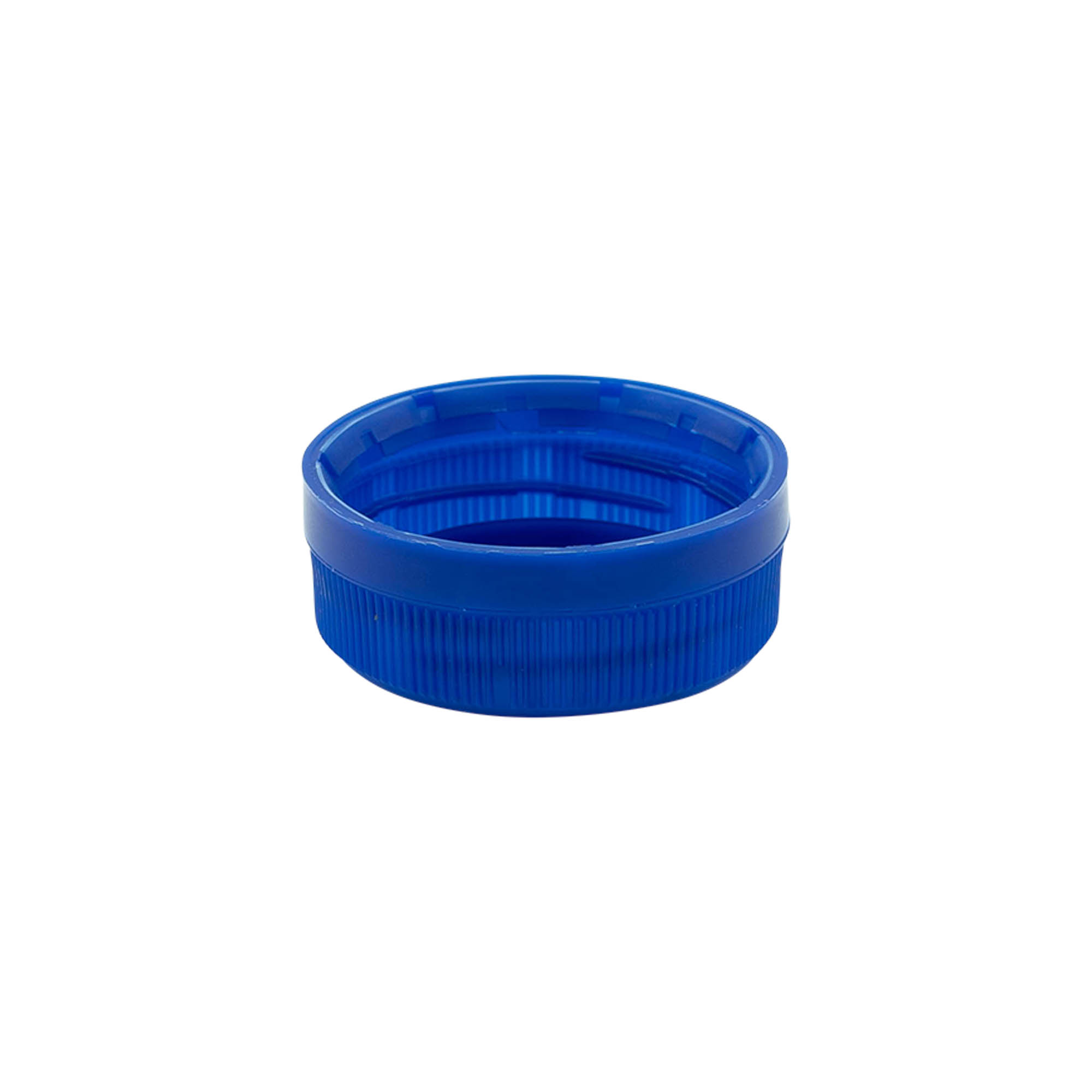 Tapa de rosca con rosca doble, plástico PE, azul, para boca: PET 38 mm