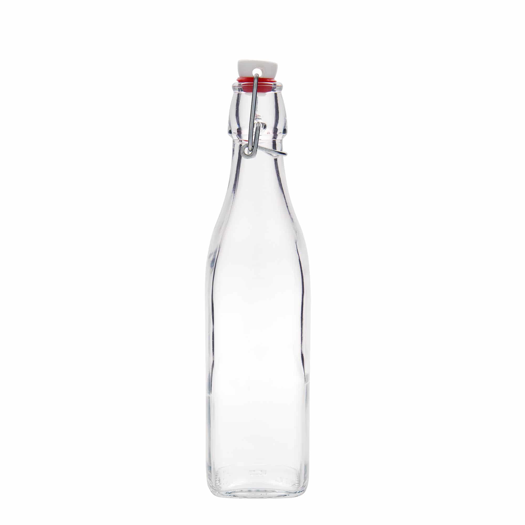 Botella de vidrio de 500 ml «Swing, cuadrada, boca: cierre de palanca»