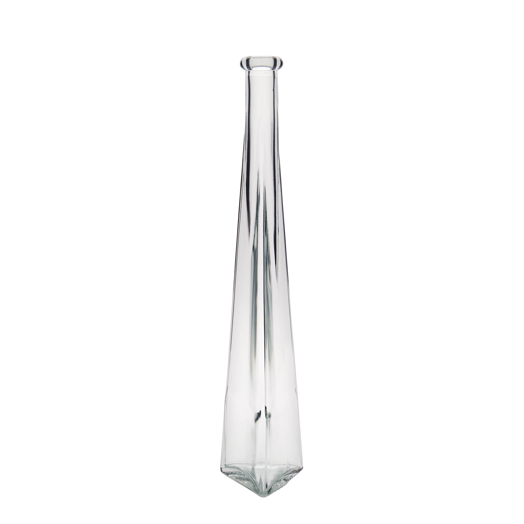 Botella de vidrio de 200 ml «Dama Triangolore», triangular, boca: corcho