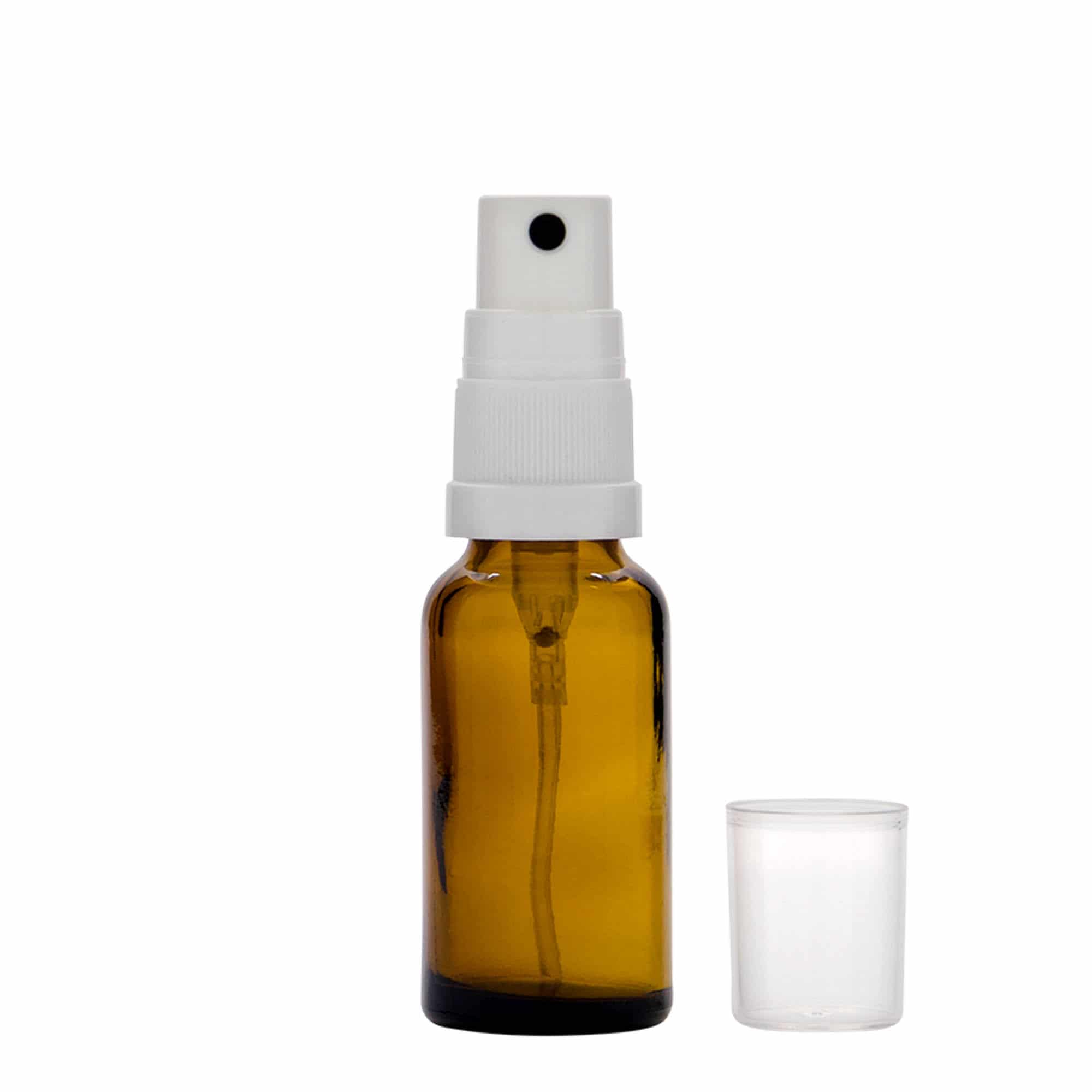 Frasco pulverizador de medicamentos de 20 ml, vidrio, marrón, boca: DIN 18