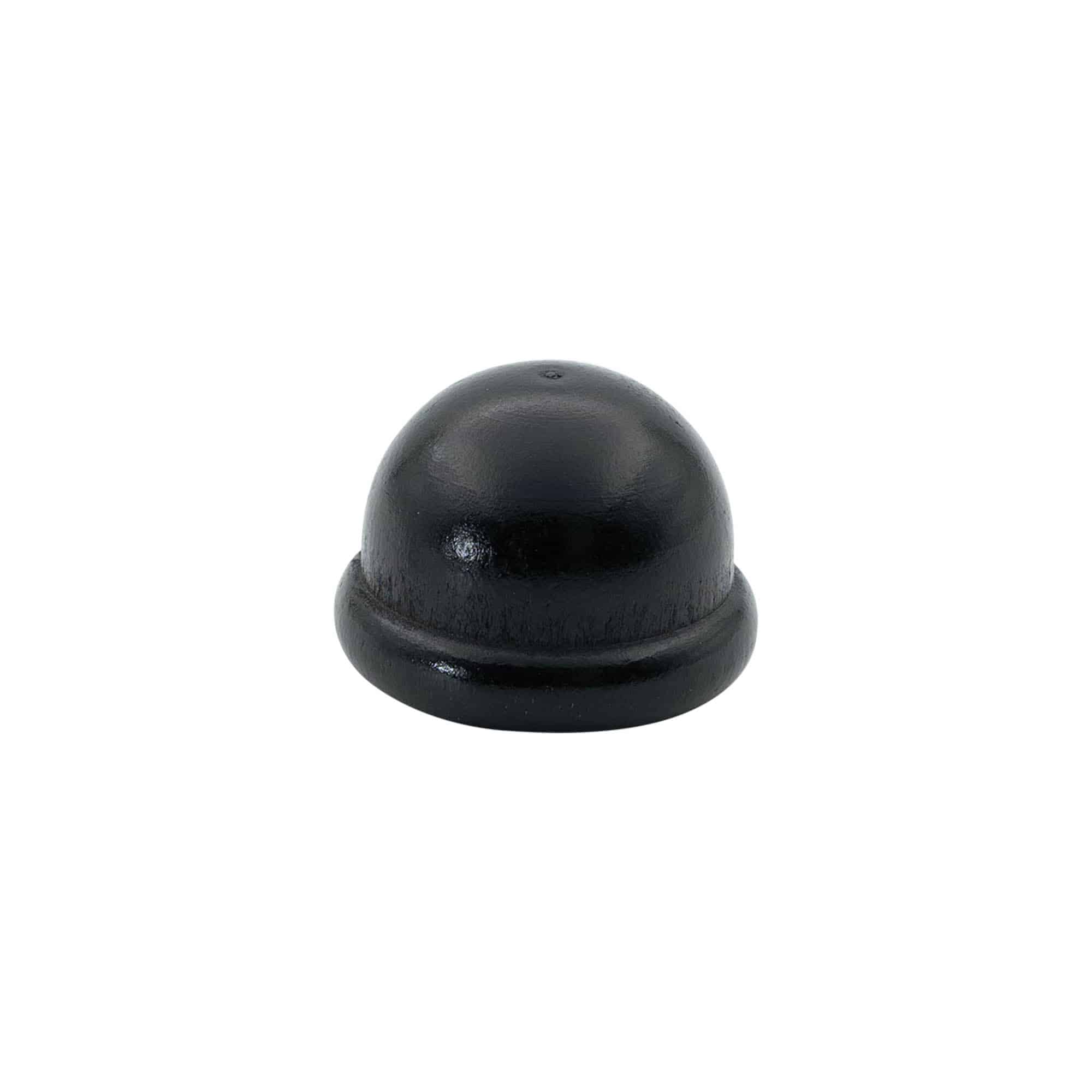 Tapón de corcho con asa 19 mm "Melón", madera/PE, negro, para boca: corcho