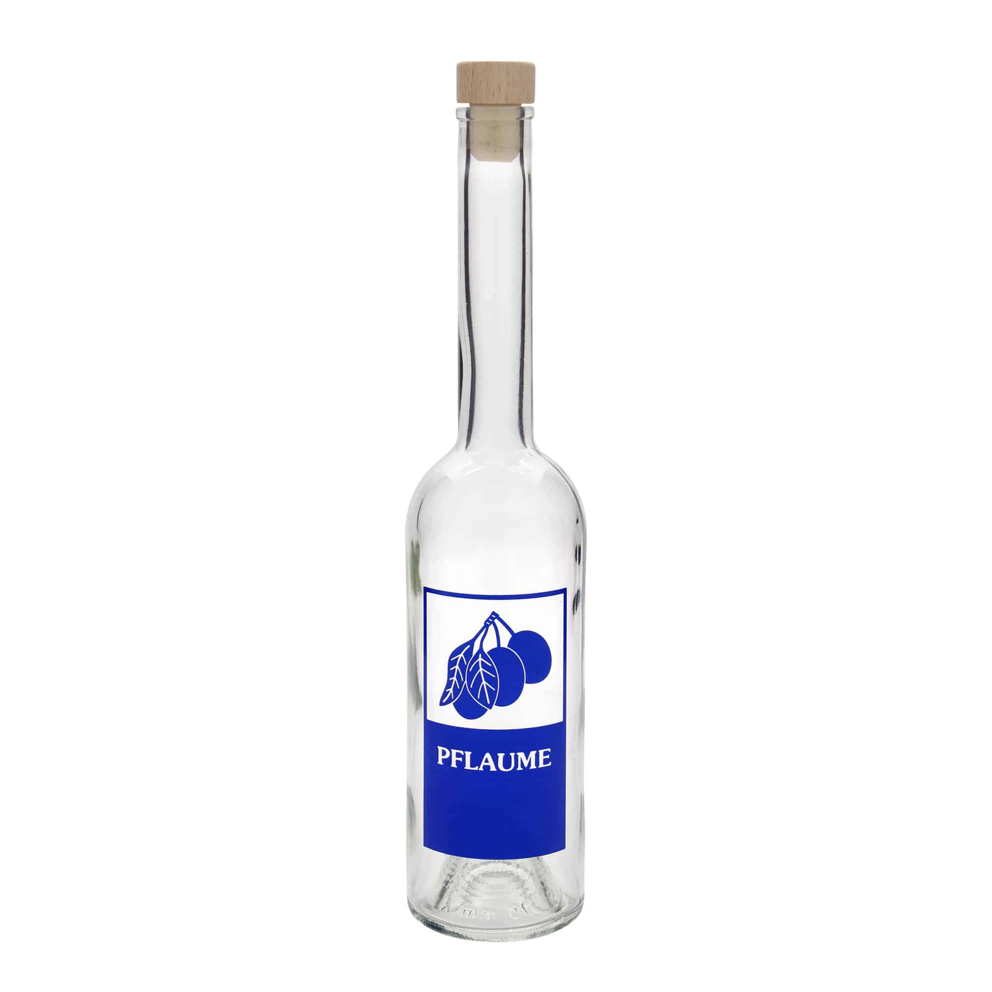 Botella de vidrio 'Opera' de 500 ml, motivo: ciruela, boca: corcho
