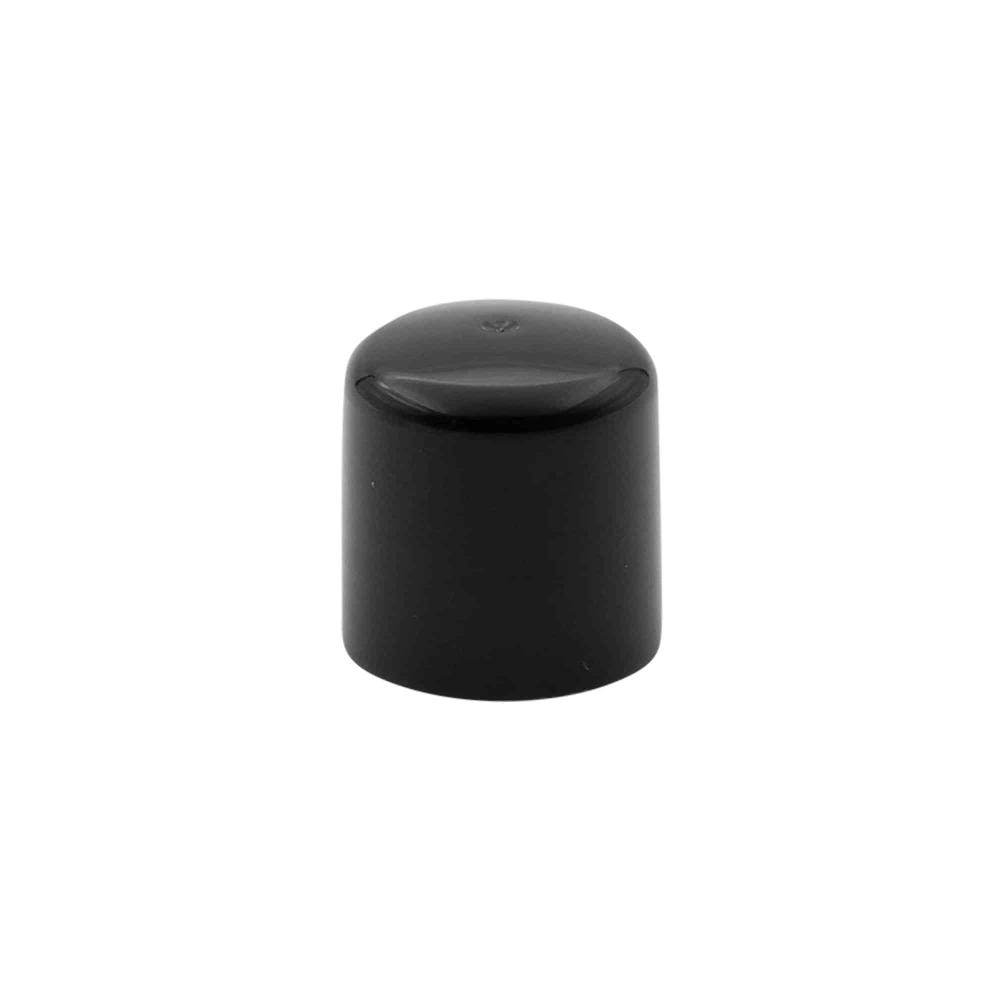 Tapón de rosca con inserto dosificador, plástico de PP, negro, para boca: 24/410 Tapón de rosca con inserto dosificador, plástico de PP, negro, para boca: 24/410
