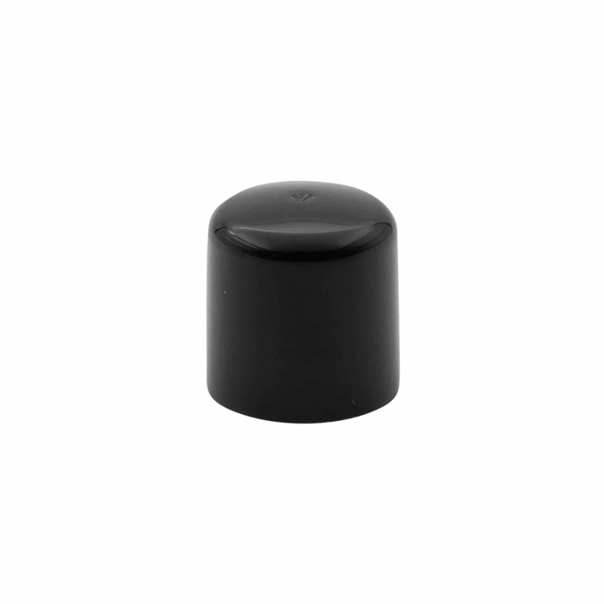 Tapa de rosca con inserto de jeringa, plástico PP, negro, para boca: 24/410