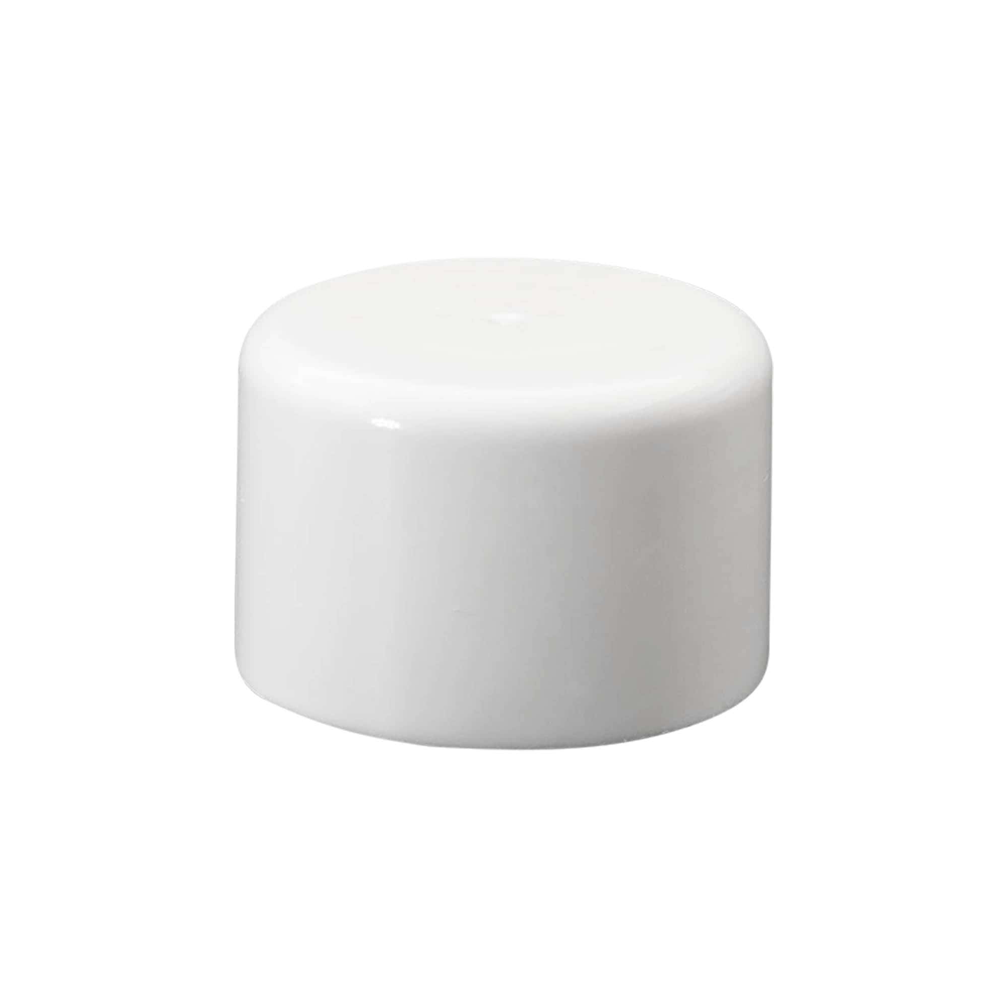 Tapón de rosca botella redonda con inserto dosificador, plástico de PE, blanco, para boca: GL 22
