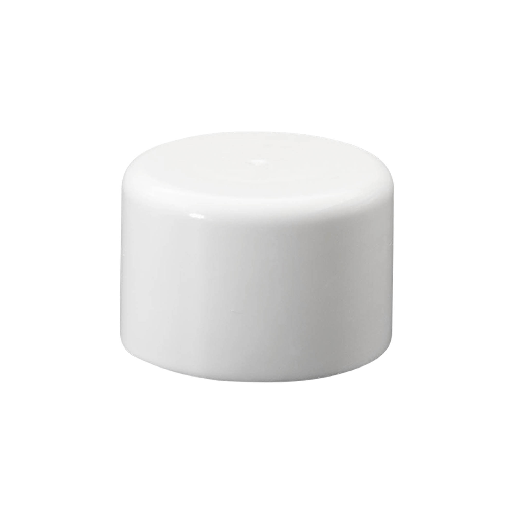 Tapón roscado para botella redonda con inserto de jeringa, plástico PE, blanco, para boca: GL 22