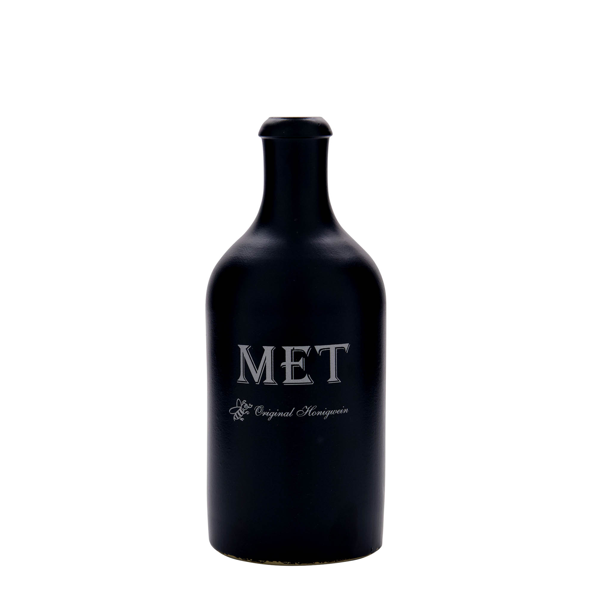 Jarra de barro de 500 ml, motivo: hidromiel, gres, negro, boca: corcho Jarra de barro de 500 ml, motivo: hidromiel, gres, negro, boca: corcho