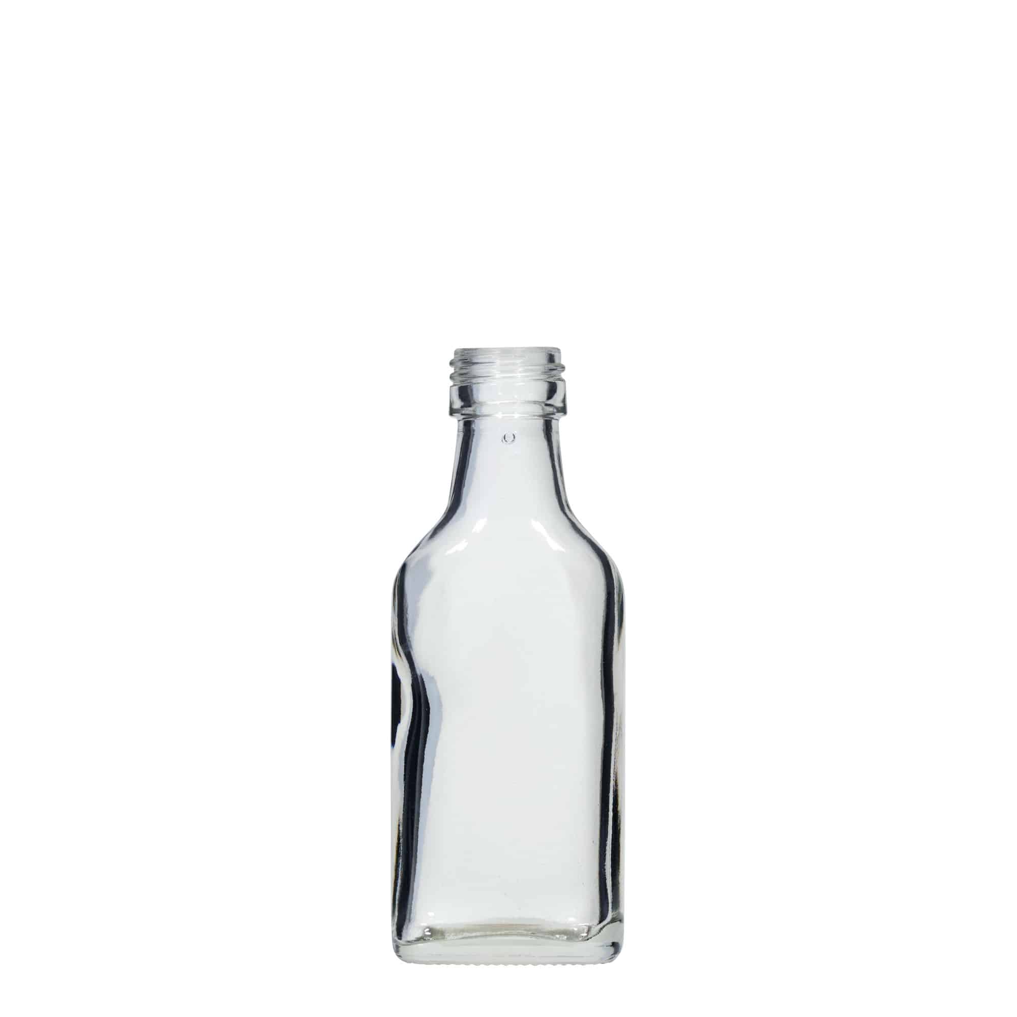 Botella de bolsillo de 40 ml, rectangular, boca: PP 22 Botella de bolsillo de 40 ml, rectangular, boca: PP 22