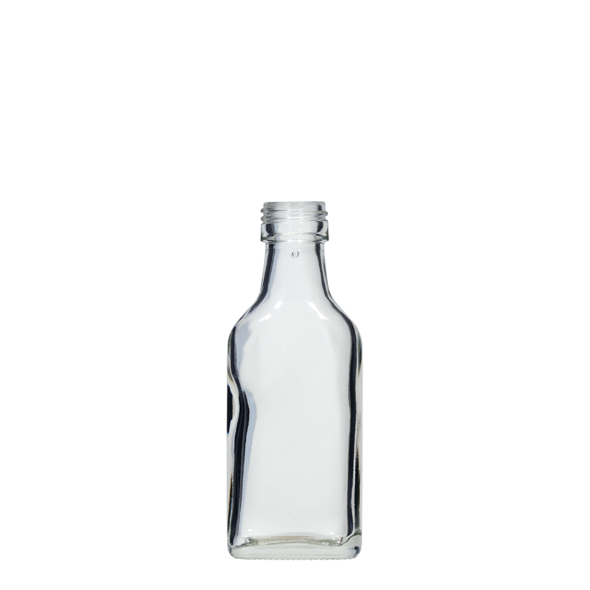 Botella de bolsillo de 40 ml, rectangular, boca: PP 22 Botella de bolsillo de 40 ml, rectangular, boca: PP 22