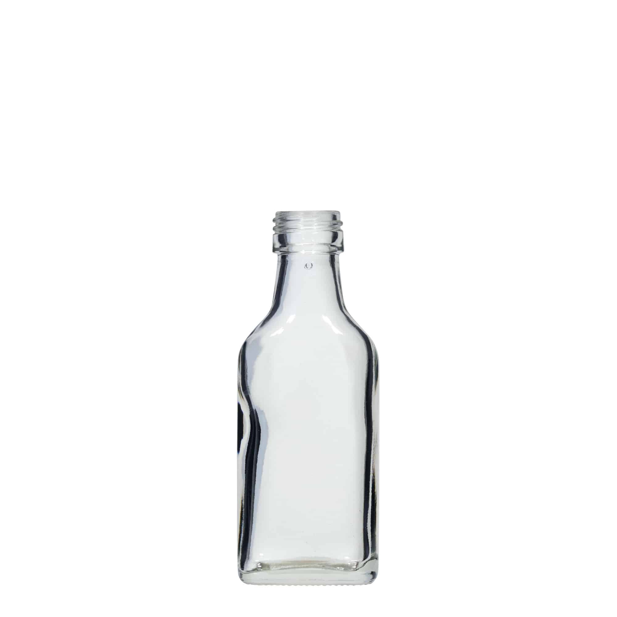 Botella de bolsillo de 40 ml, rectangular, boca: PP 22 Botella de bolsillo de 40 ml, rectangular, boca: PP 22