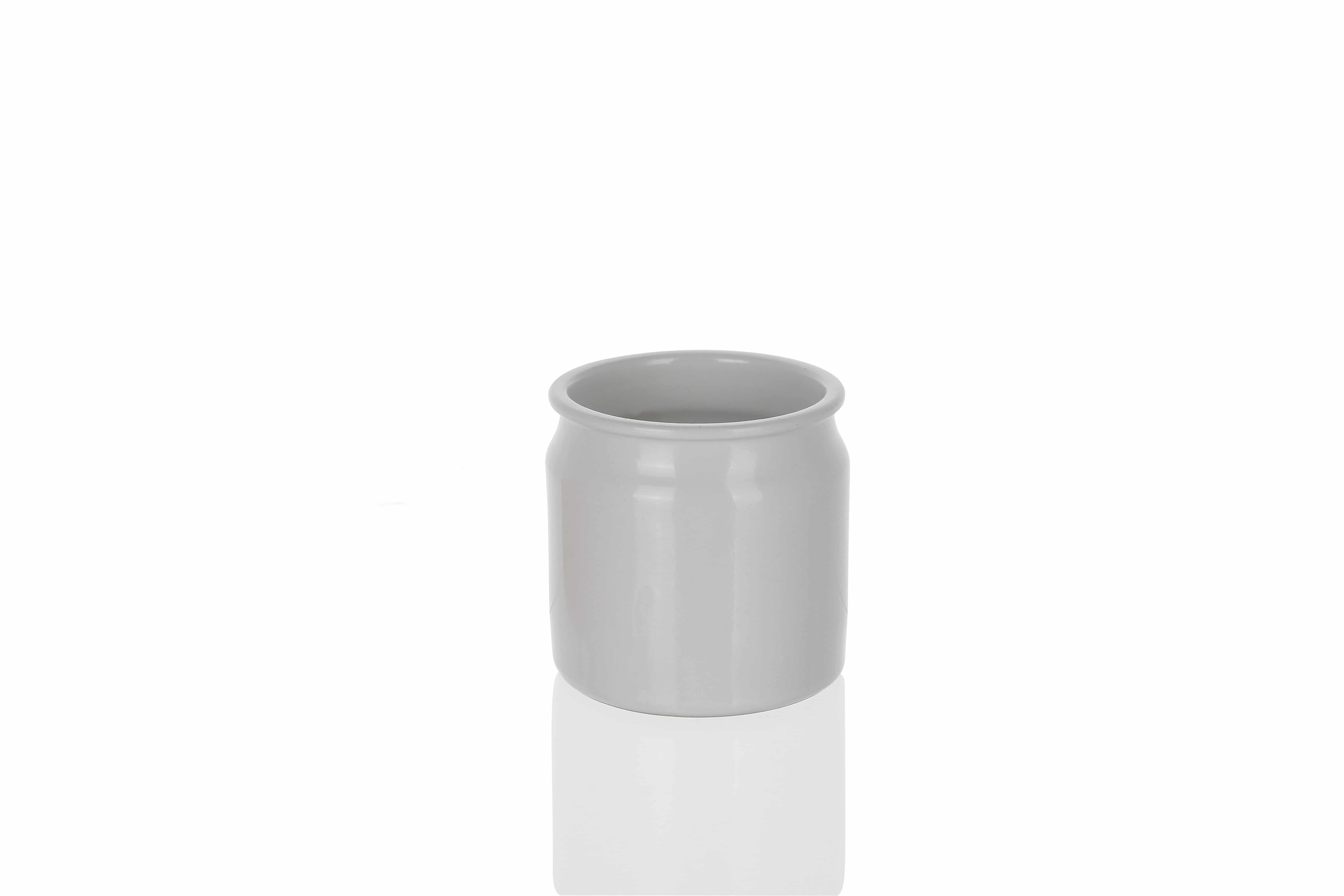 Olla de gres de 160 ml, cerámica, blanco, boca: corcho