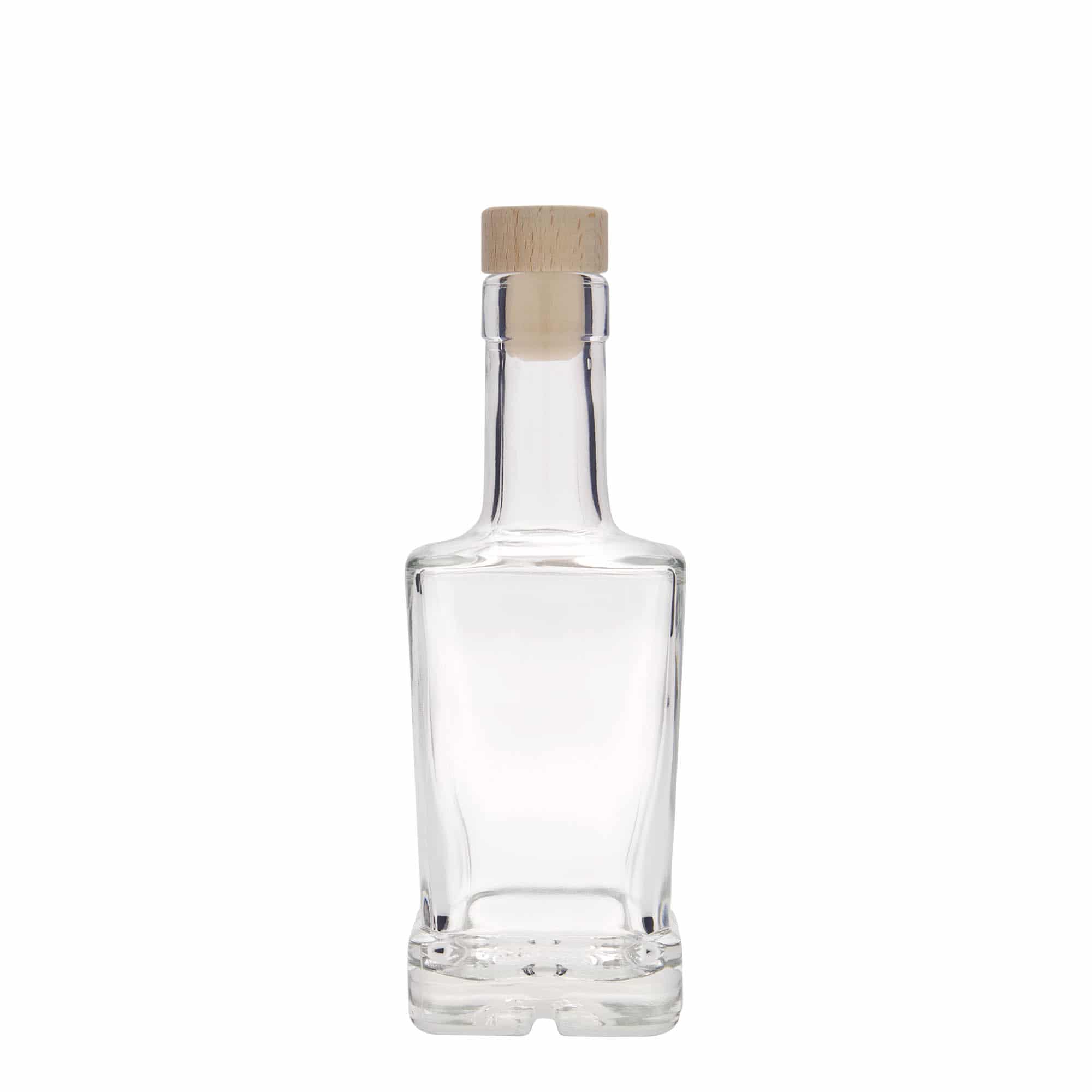 Botella de vidrio de 250 ml «Rene», cuadrada, boca: corcho