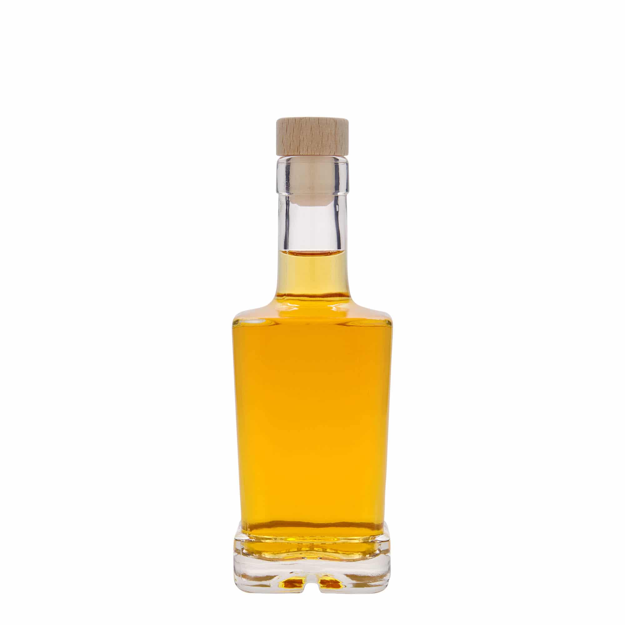 Botella de vidrio 'Rene' de 250 ml, cuadrada, boca: corcho