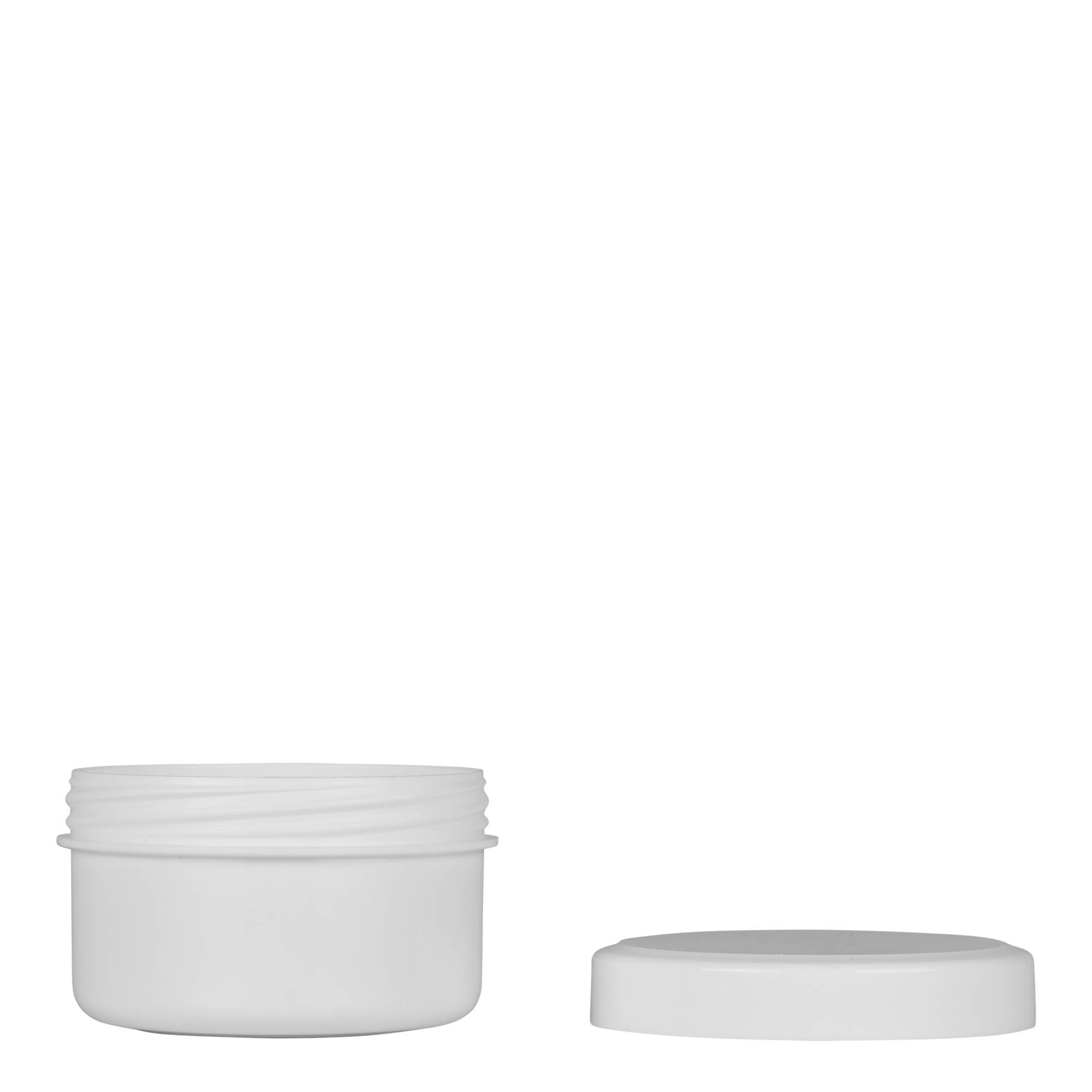 60 ml bote de plástico 'White Line', PP, blanco, boca: cierre roscado 60 ml bote de plástico 'White Line', PP, blanco, boca: cierre roscado