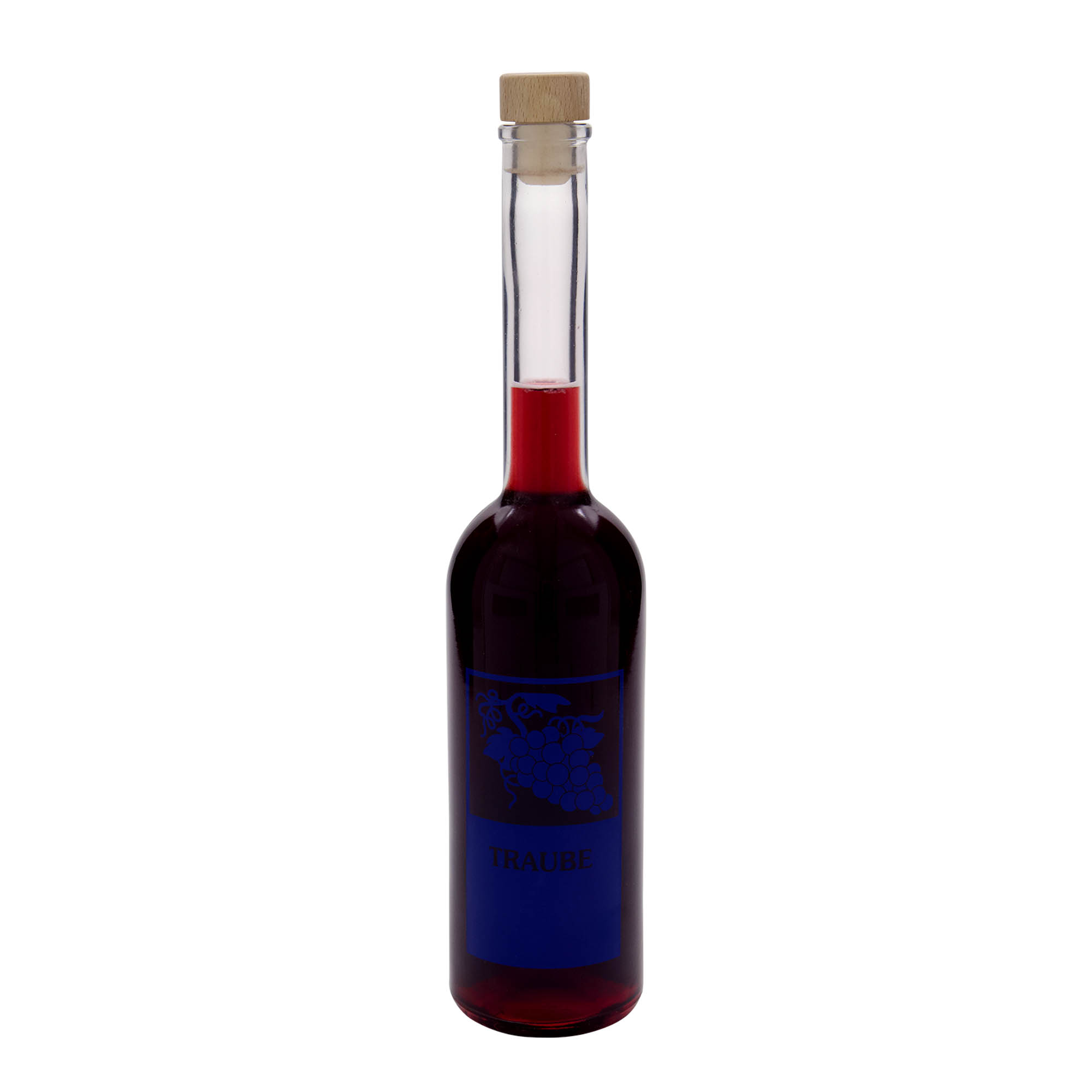 Botella de vidrio de 500 ml 'Opera', motivo: uva, boca: corcho