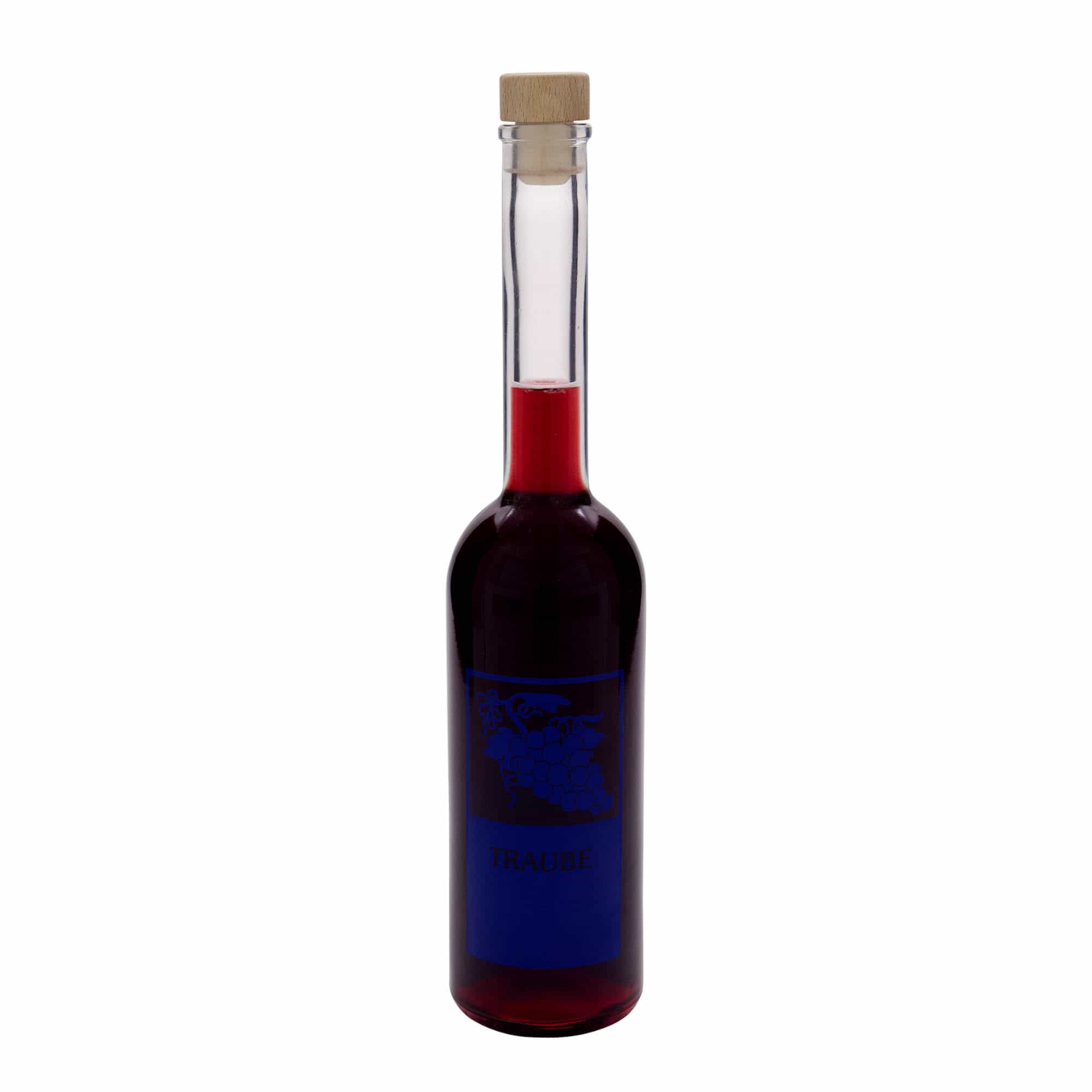 Botella de vidrio de 500 ml «Opera», motivo: uva, boca: corcho