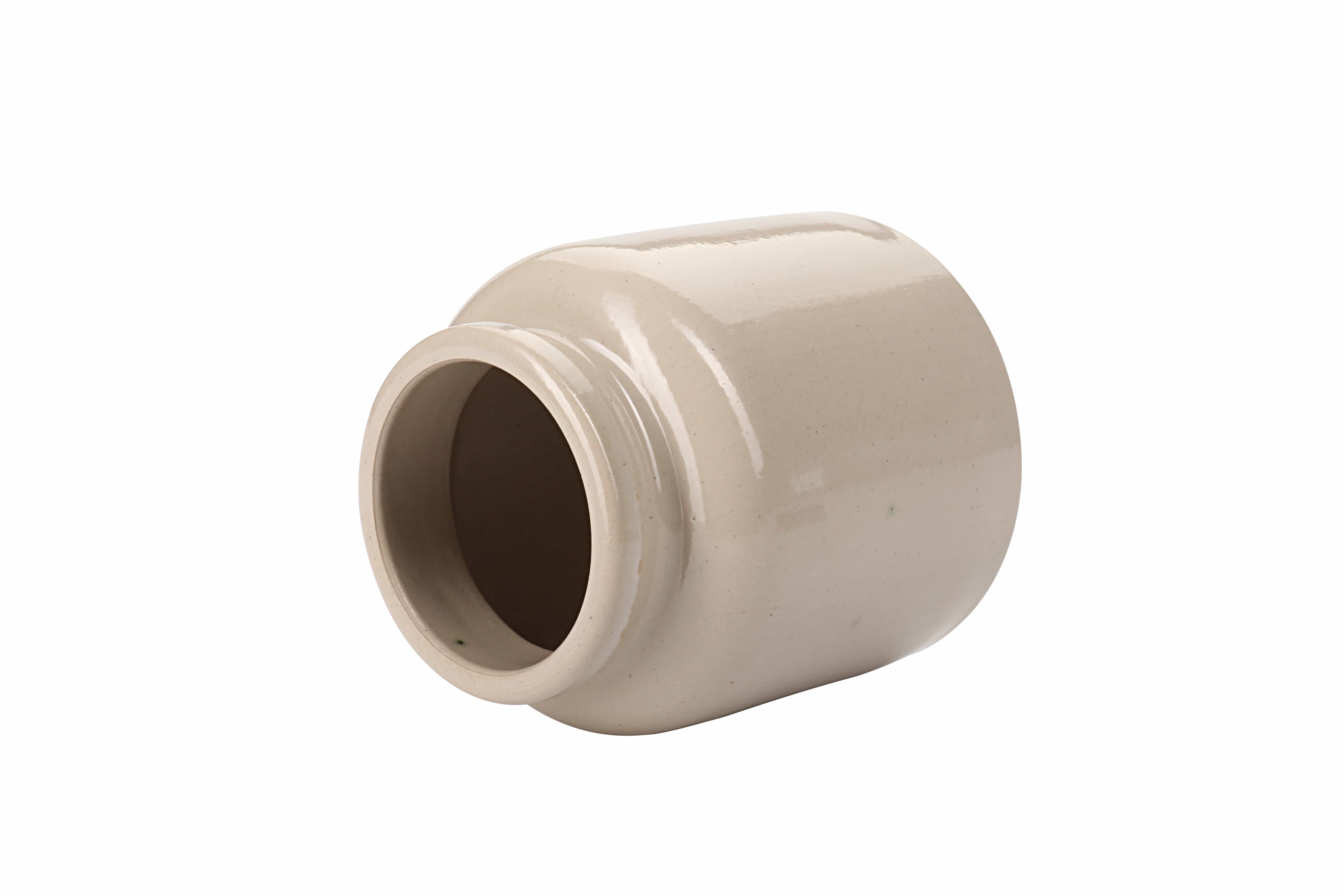 270 ml tarro de gres, cerámica, beige, boca: tapa encajada