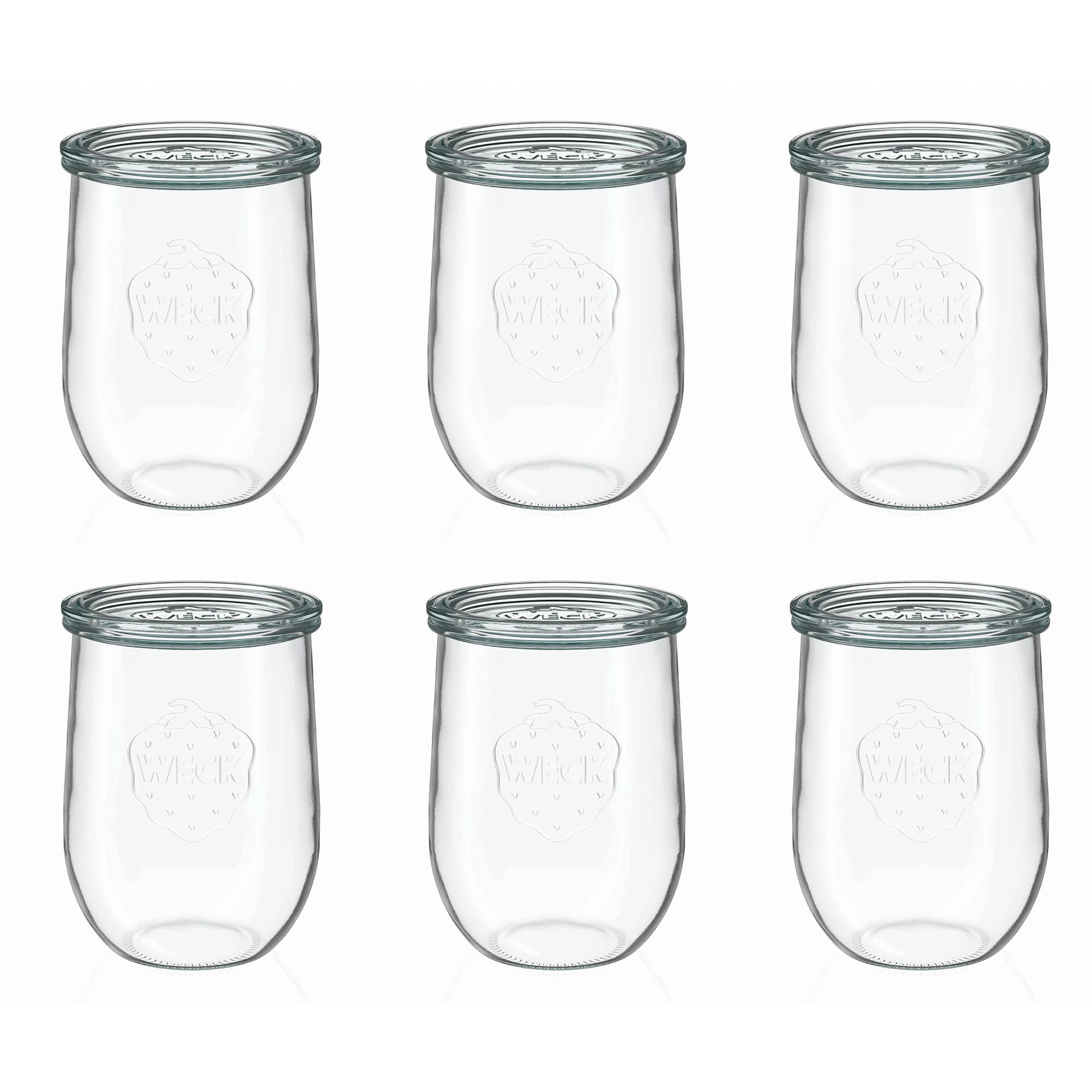 6x 1050 ml vaso tipo tulipán WECK con tapa de vidrio RR 100