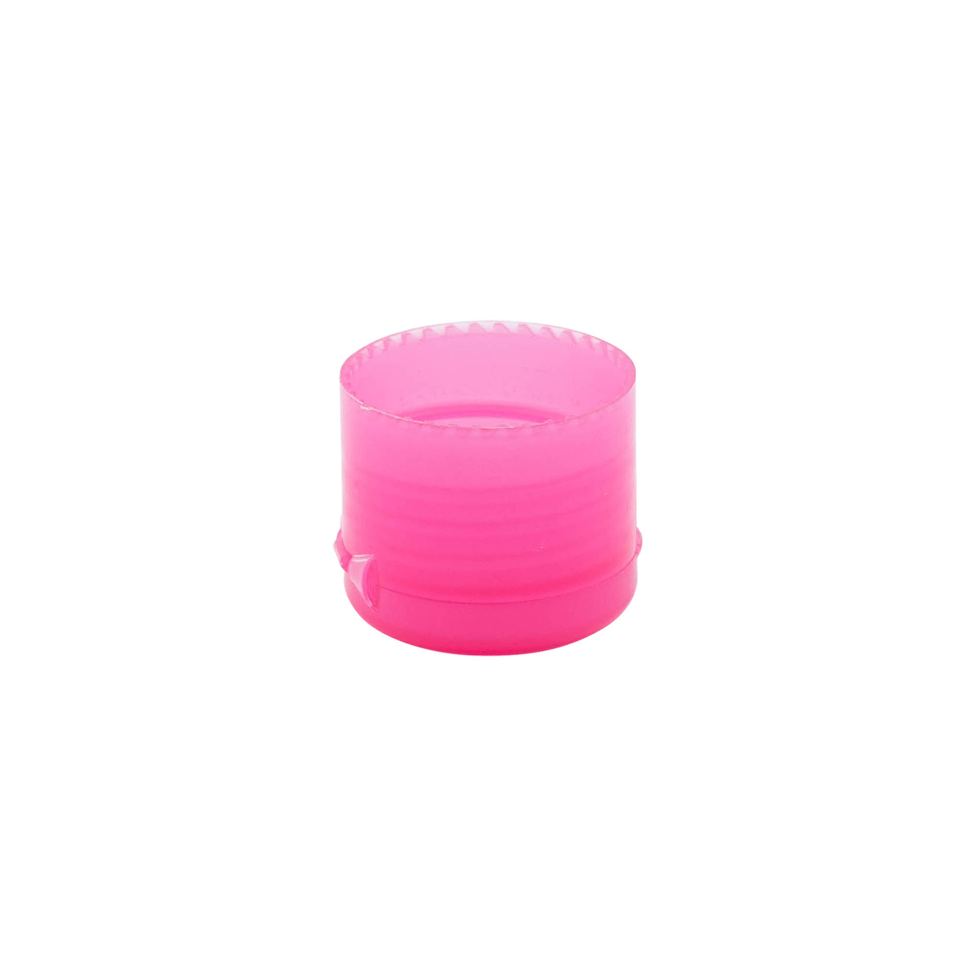 Tapa roscada con bisagra abatible, plástico PP, rosa, para boca: 24/410 Tapa roscada con bisagra abatible, plástico PP, rosa, para boca: 24/410