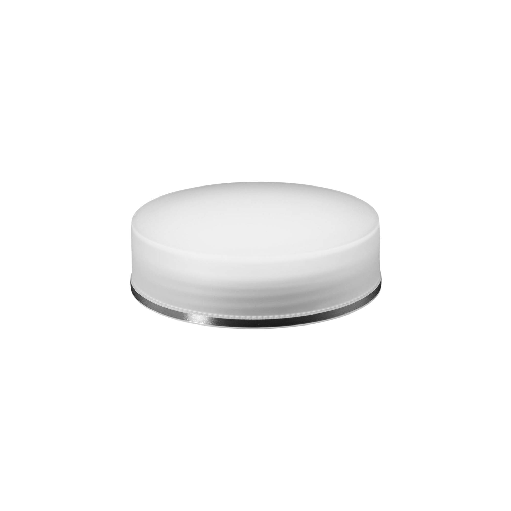Tapa de rosca 'Edición Clear/Platin', plástico PP, blanco, para boca: 70/2P Tapa de rosca 'Edición Clear/Platin', plástico PP, blanco, para boca: 70/2P