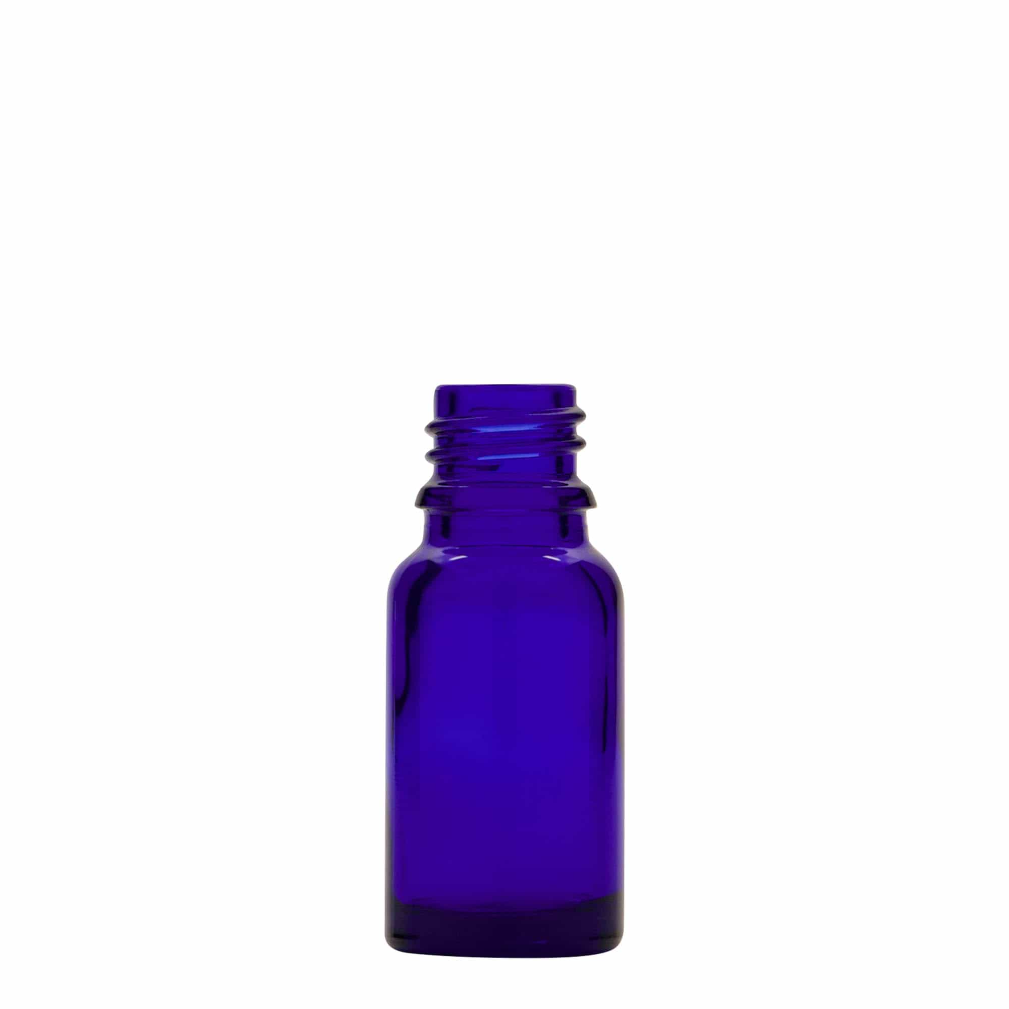 Frasco cuentagotas de medicamentos de 10 ml, vidrio, azul real-rojo, boca: DIN 18