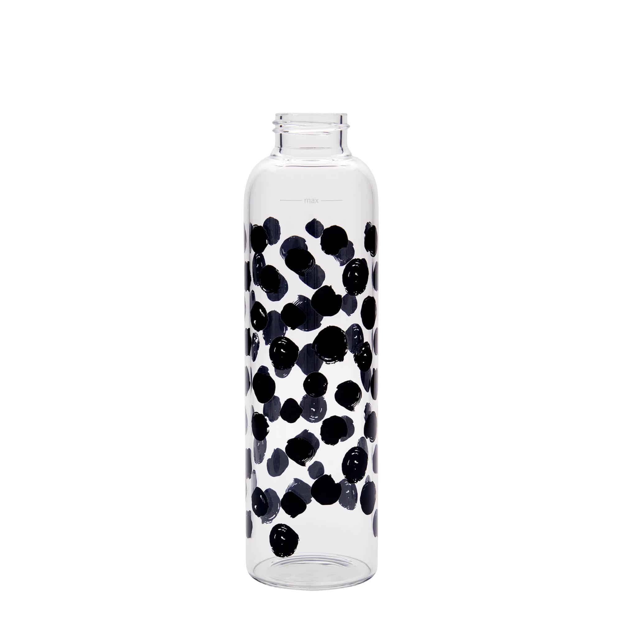 Botella de agua 'Perseus' de 500 ml, motivo: puntos negros, boca: tapón de rosca