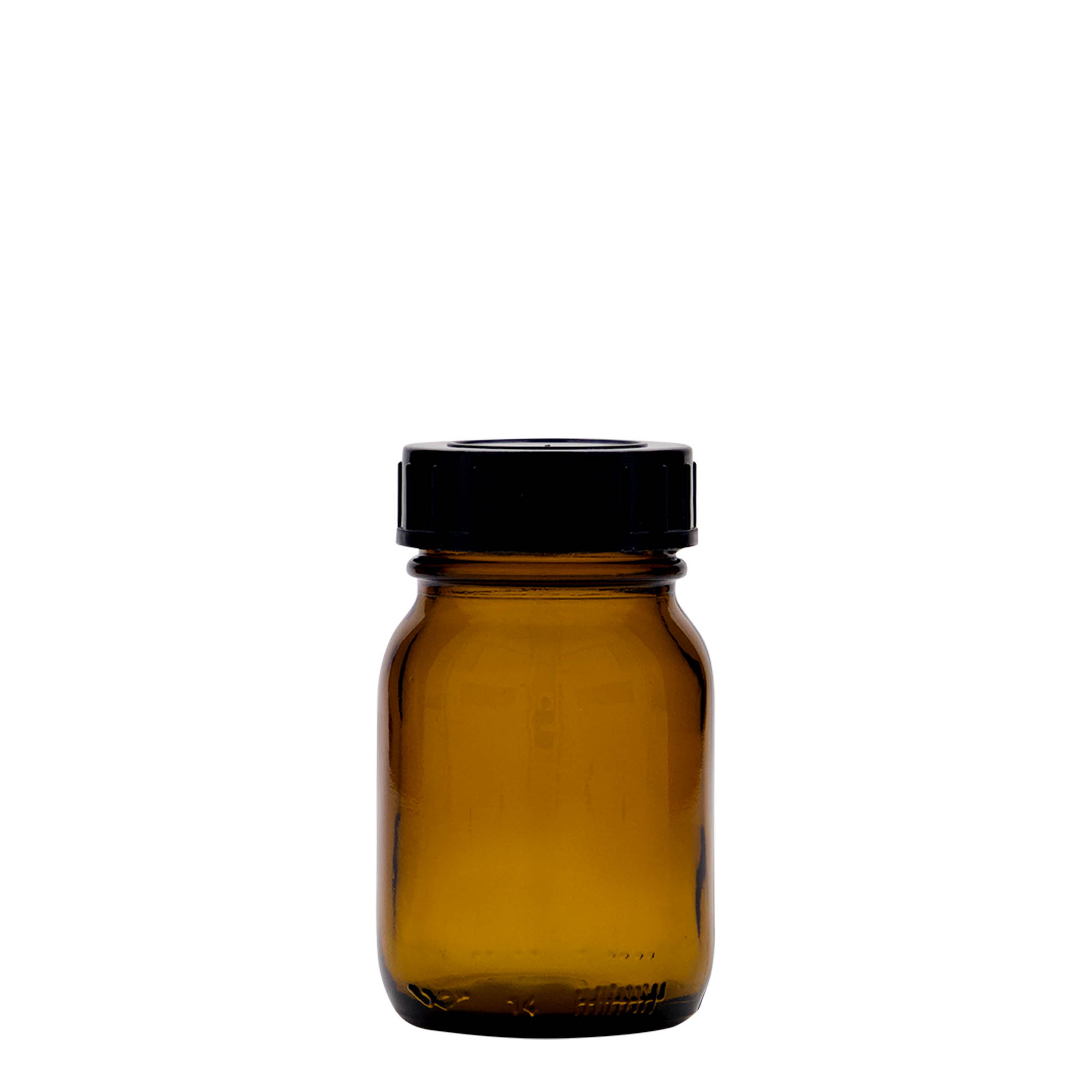 75 ml frasco de cuello ancho, marrón, boca: DIN 40