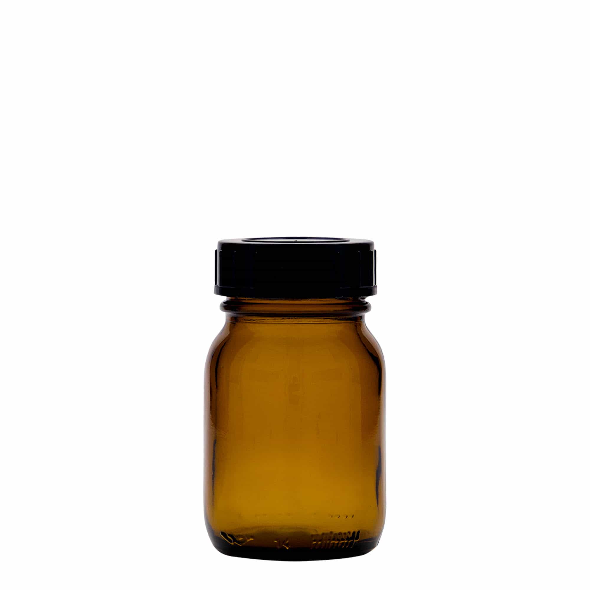75 ml frasco de cuello ancho, marrón, boca: DIN 40