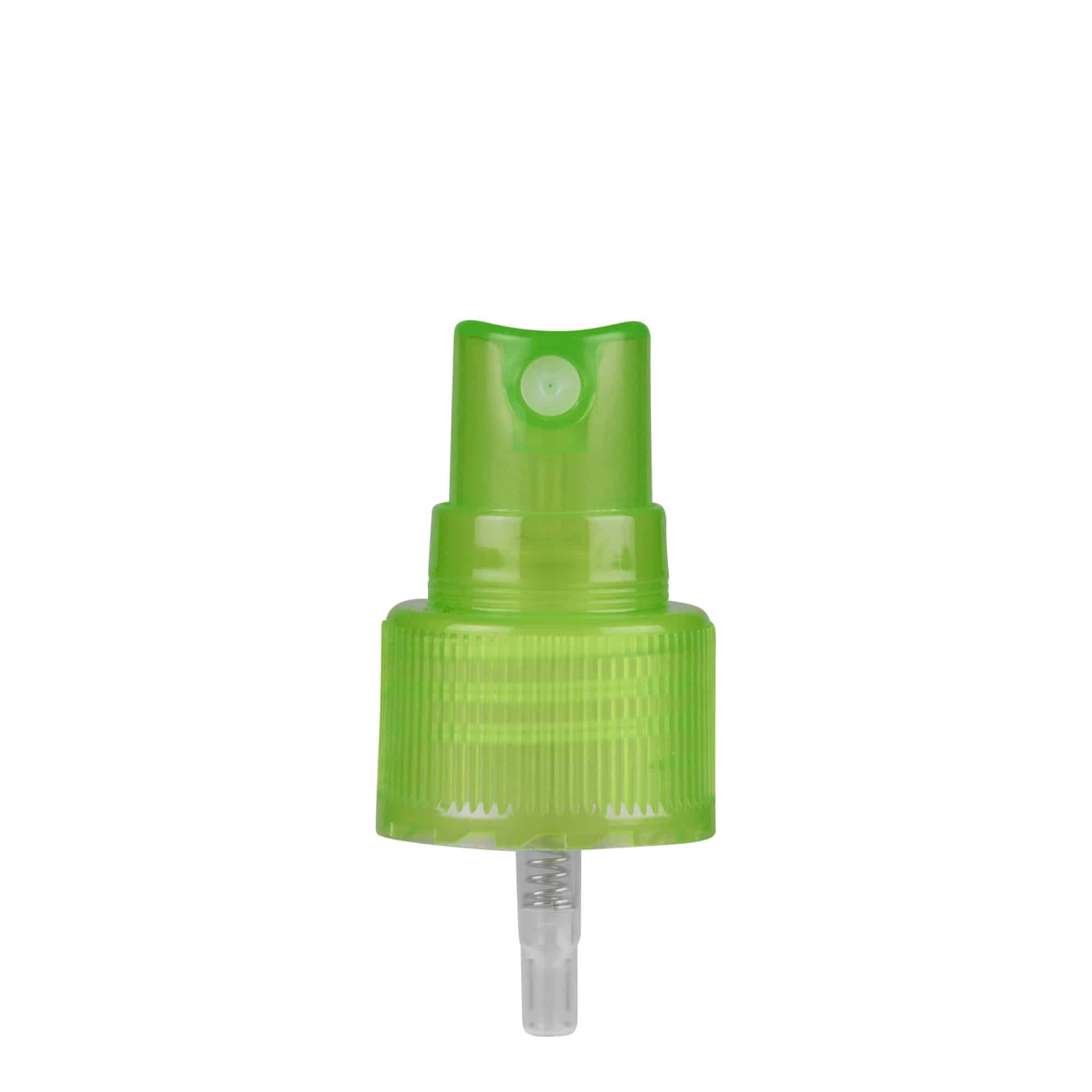 Tapón de rosca con pulverizador de spray, plástico PP, verde, para boca: 24/410