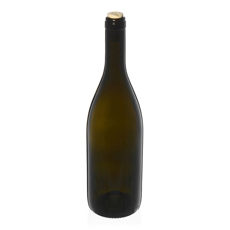 Botella de vino de 750 ml 'Tiffany', verde antiguo, boca: corcho