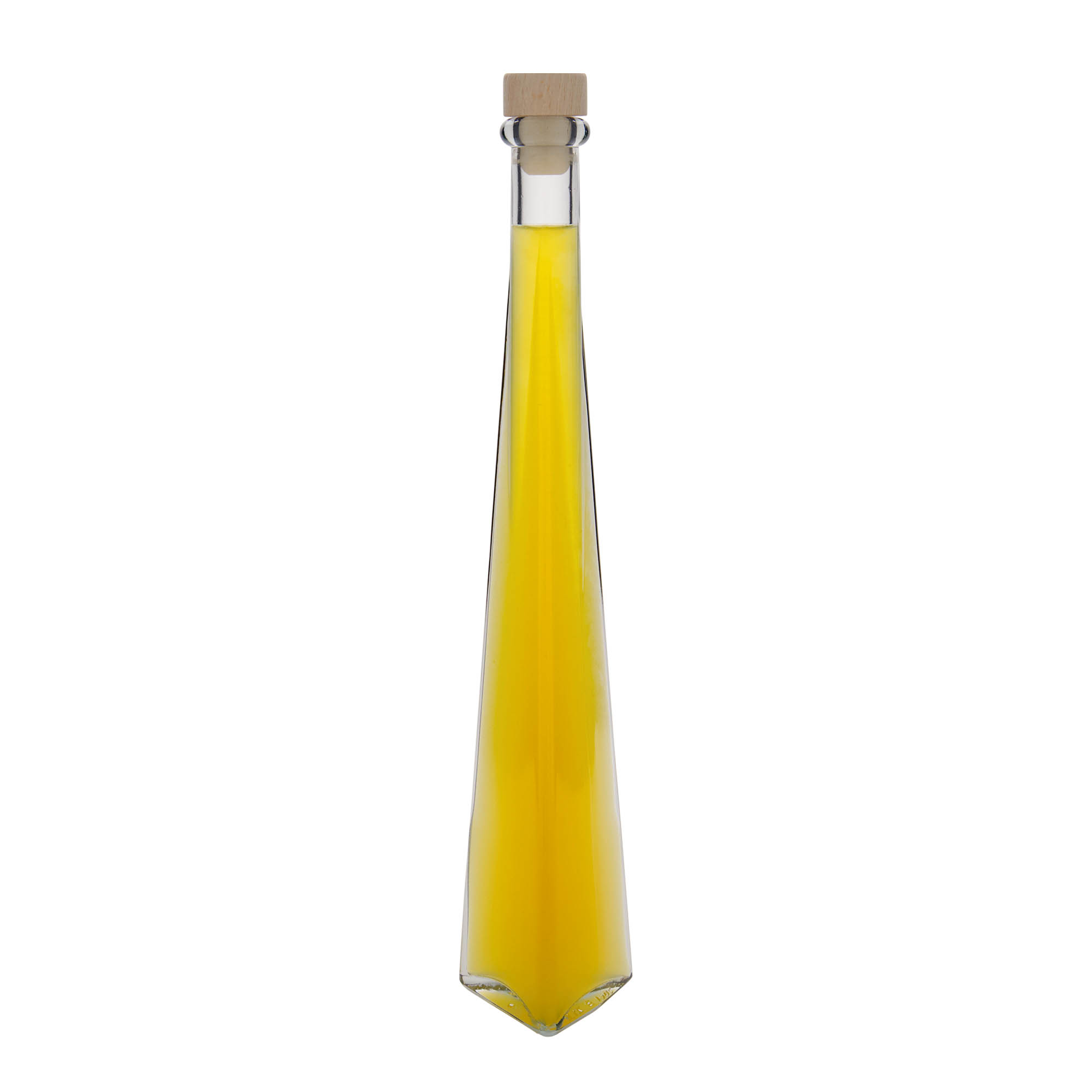 Botella de vidrio de 200 ml 'Dama Triangolore', triangular, boca: corcho Botella de vidrio de 200 ml 'Dama Triangolore', triangular, boca: corcho