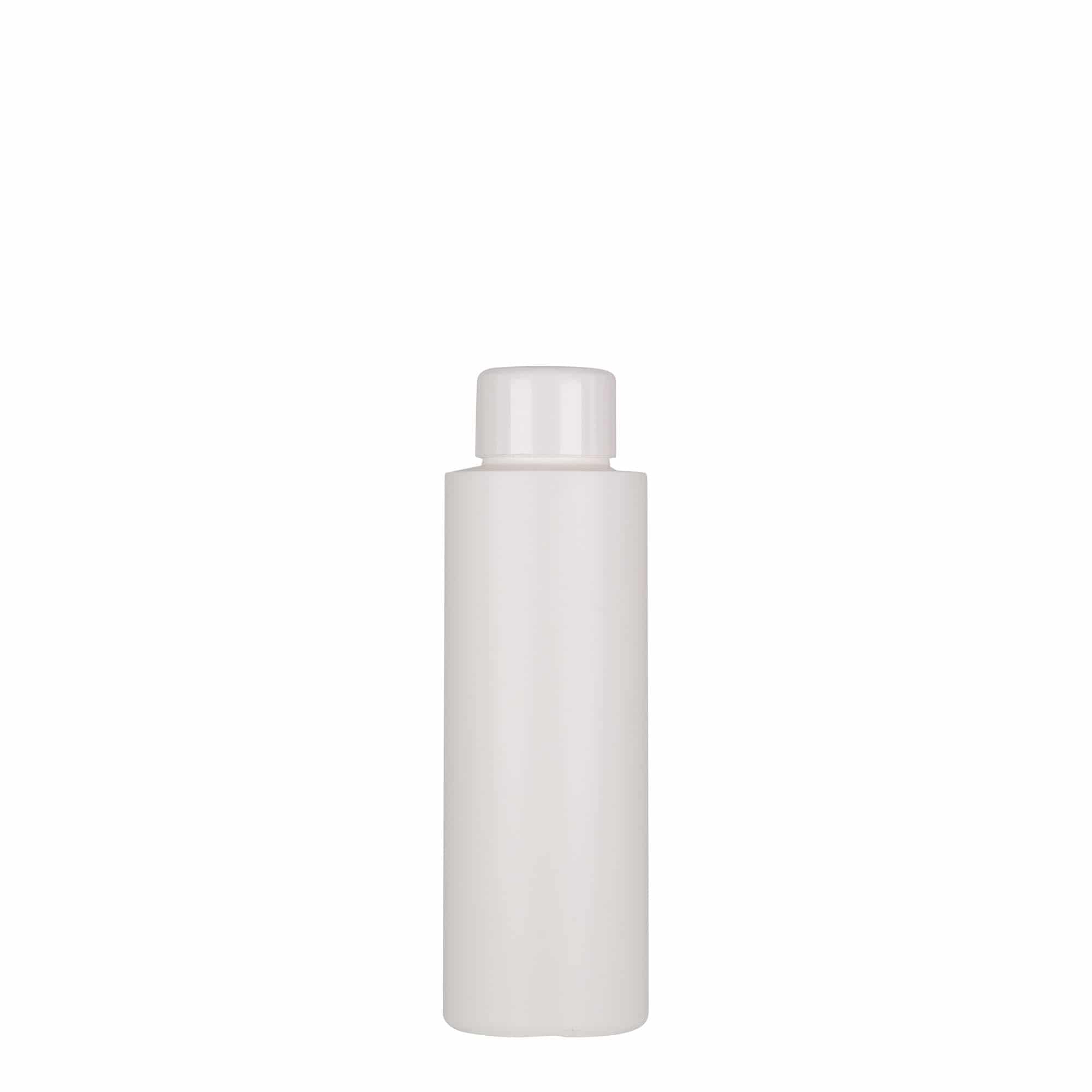 Botella de plástico 'Pipe' de 100 ml, Green HDPE, blanco, boca: GPI 24/410
