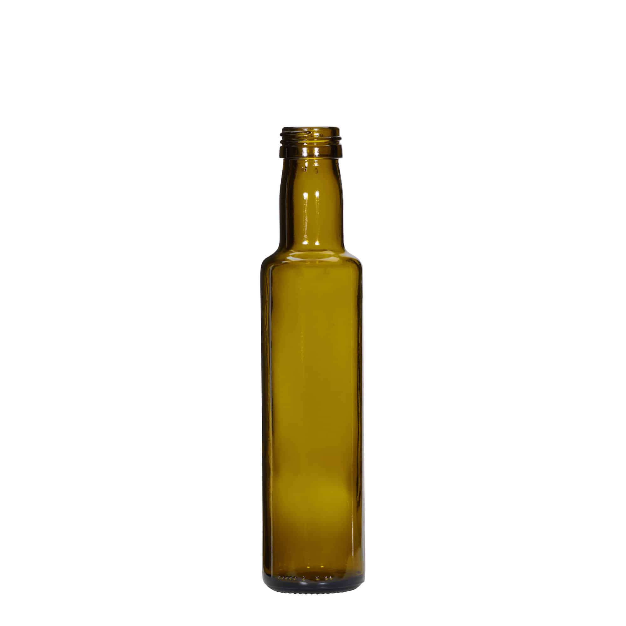 Botella de vidrio 'Dorica' de 250 ml, verde antiguo, boca: PP 31,5