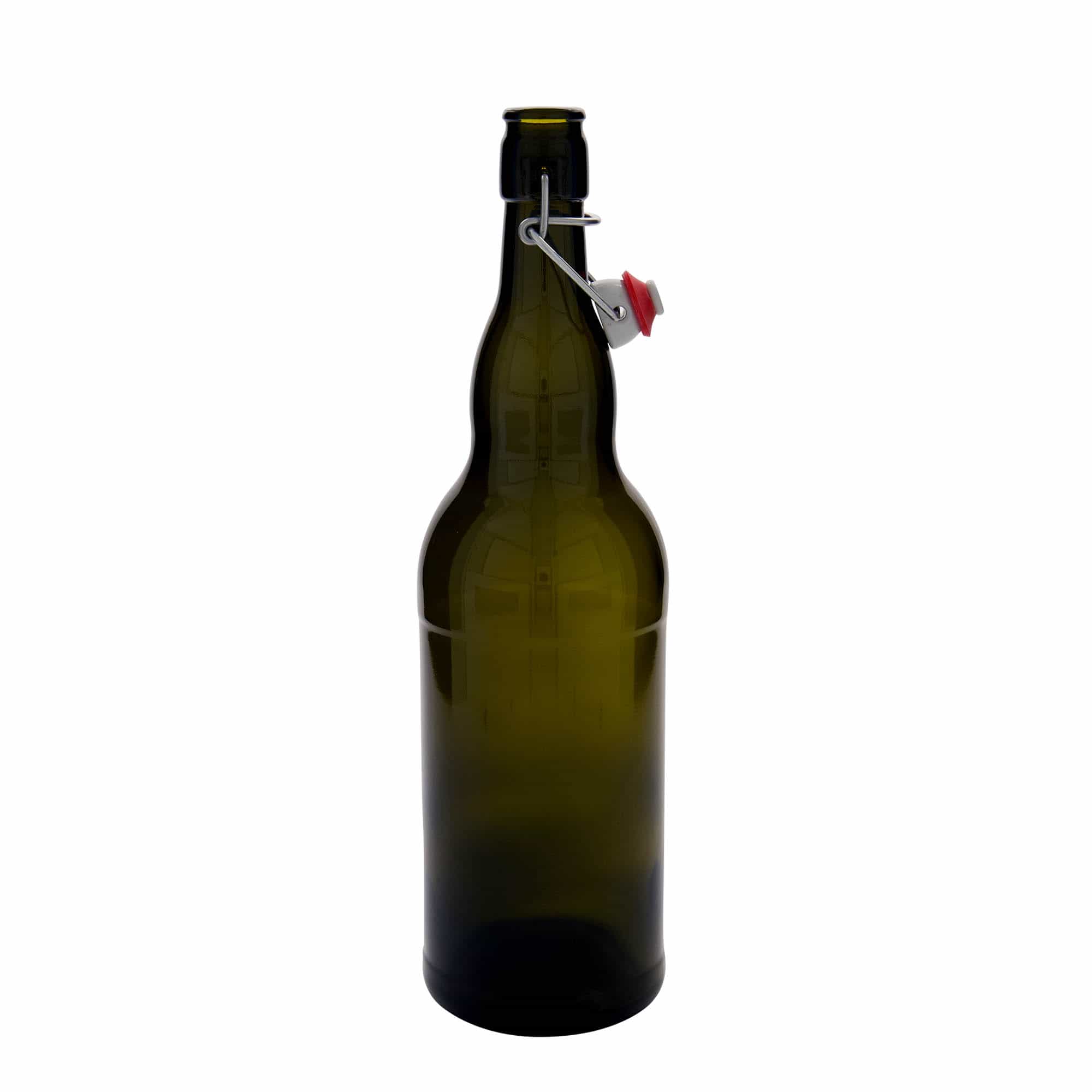 Botella de cerveza de 1.000 ml Bélgica, vidrio, verde antiguo, boca: cierre de palanca