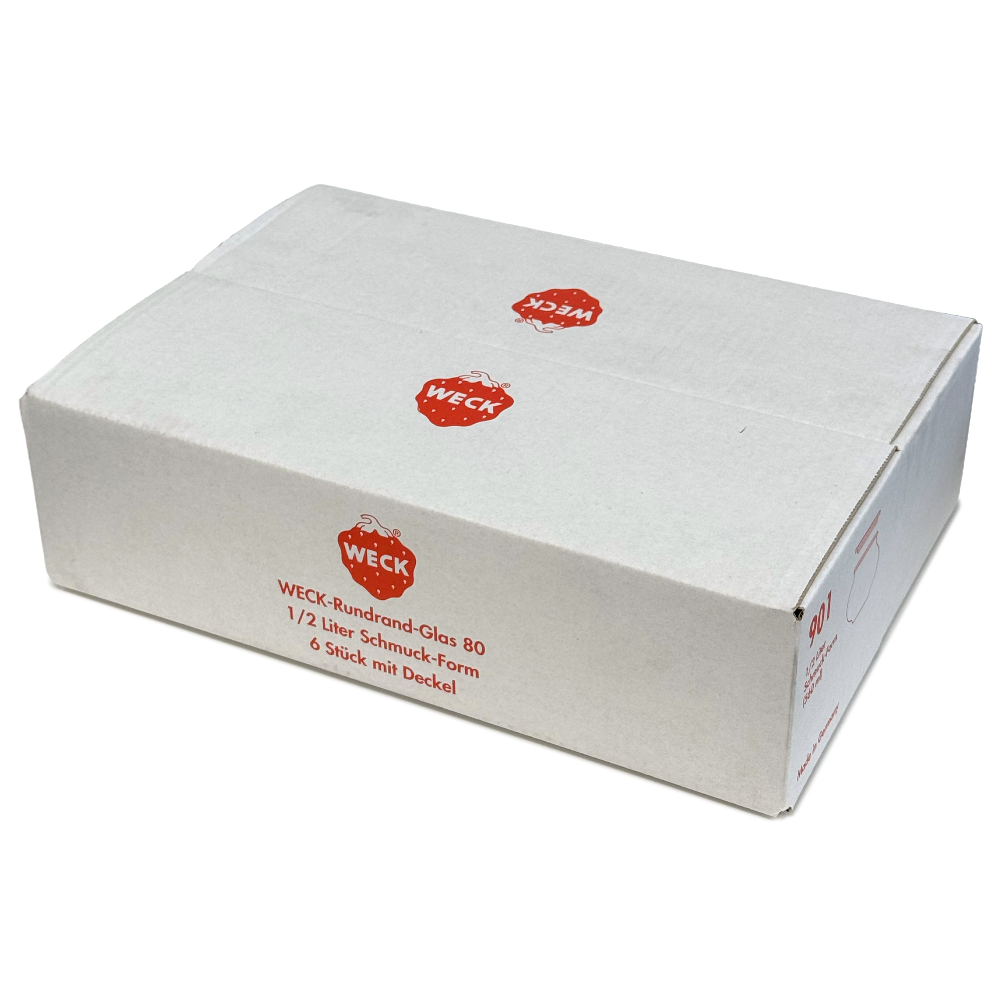 6x 560 ml tarro de joyería WECK con tapa de vidrio RR 80