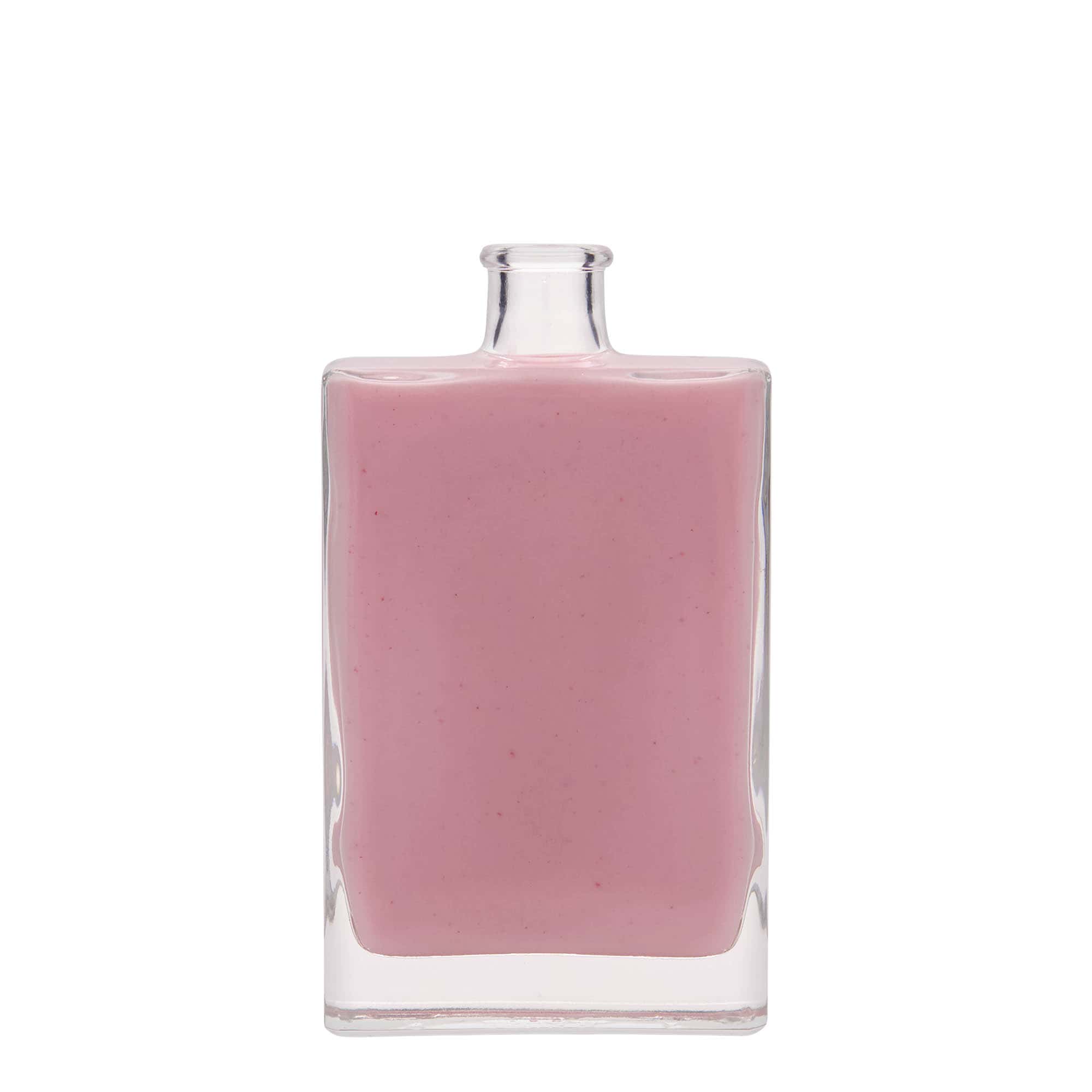 Botella de vidrio 'Julia' de 350 ml, rectangular, boca: corcho