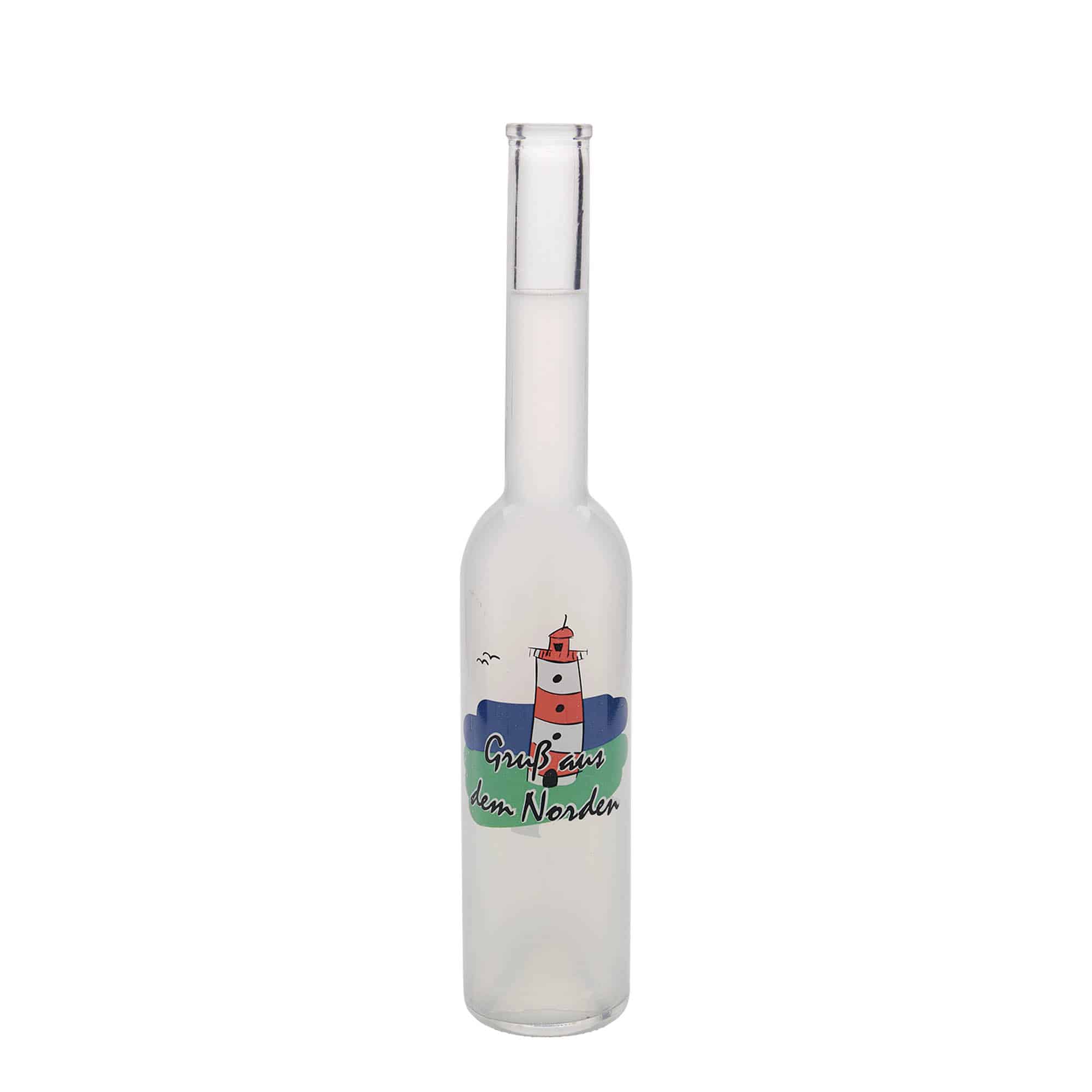 Botella de vidrio 'Opera' de 350 ml, motivo: norte, boca: corcho