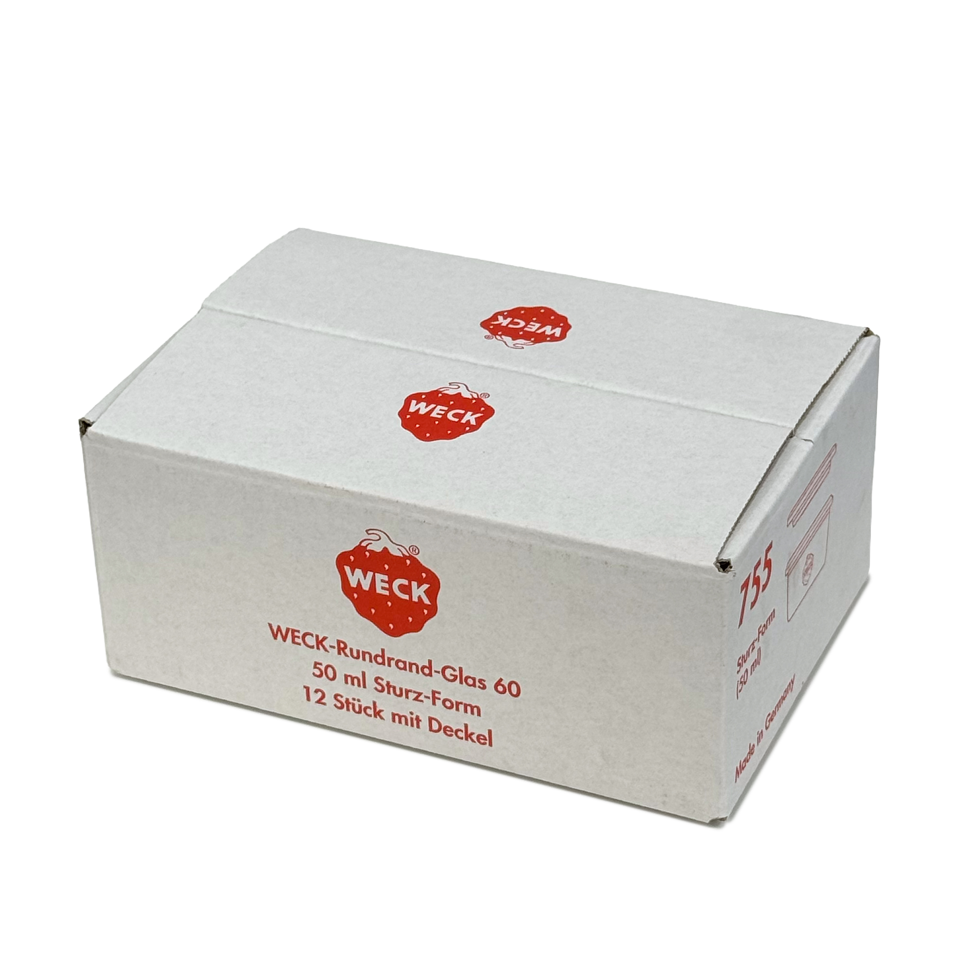 12x 50 ml tarro WECK de boca ancha con tapa de vidrio RR 60