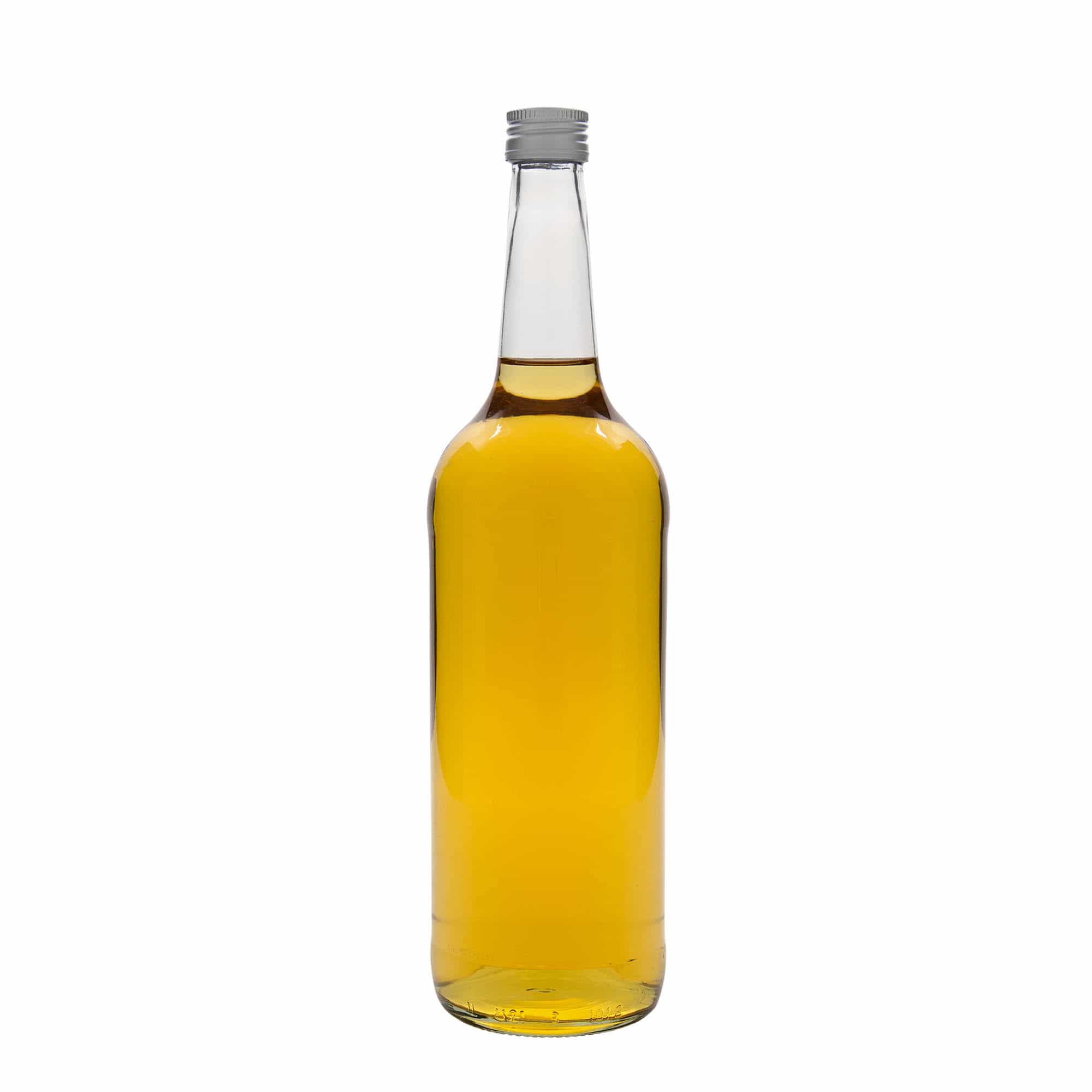 Botella de vidrio con cuello recto de 1000 ml, boca: PP 28