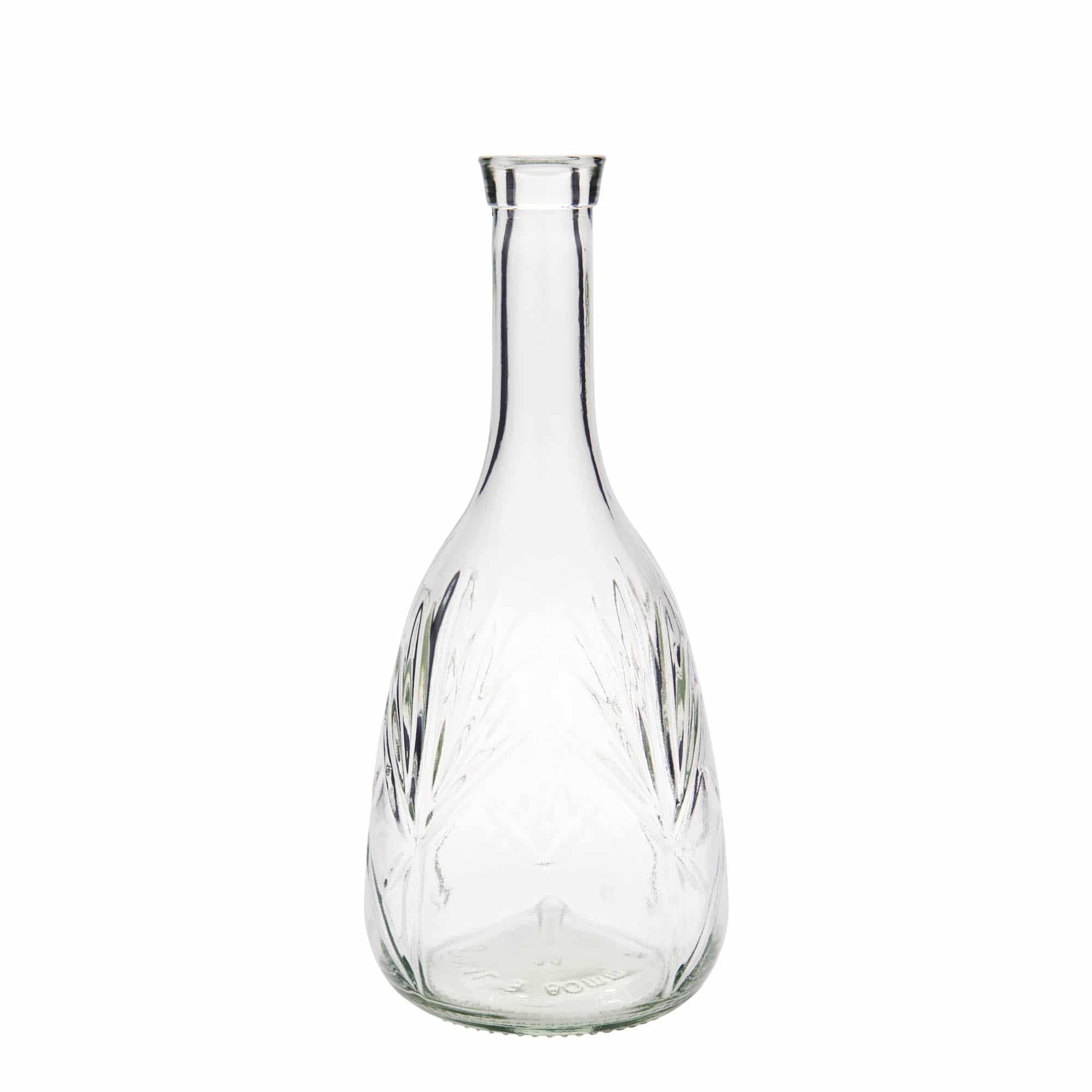 Botella de vidrio de 1.000 ml 'Reliefa', boca: corcho Botella de vidrio de 1.000 ml 'Reliefa', boca: corcho