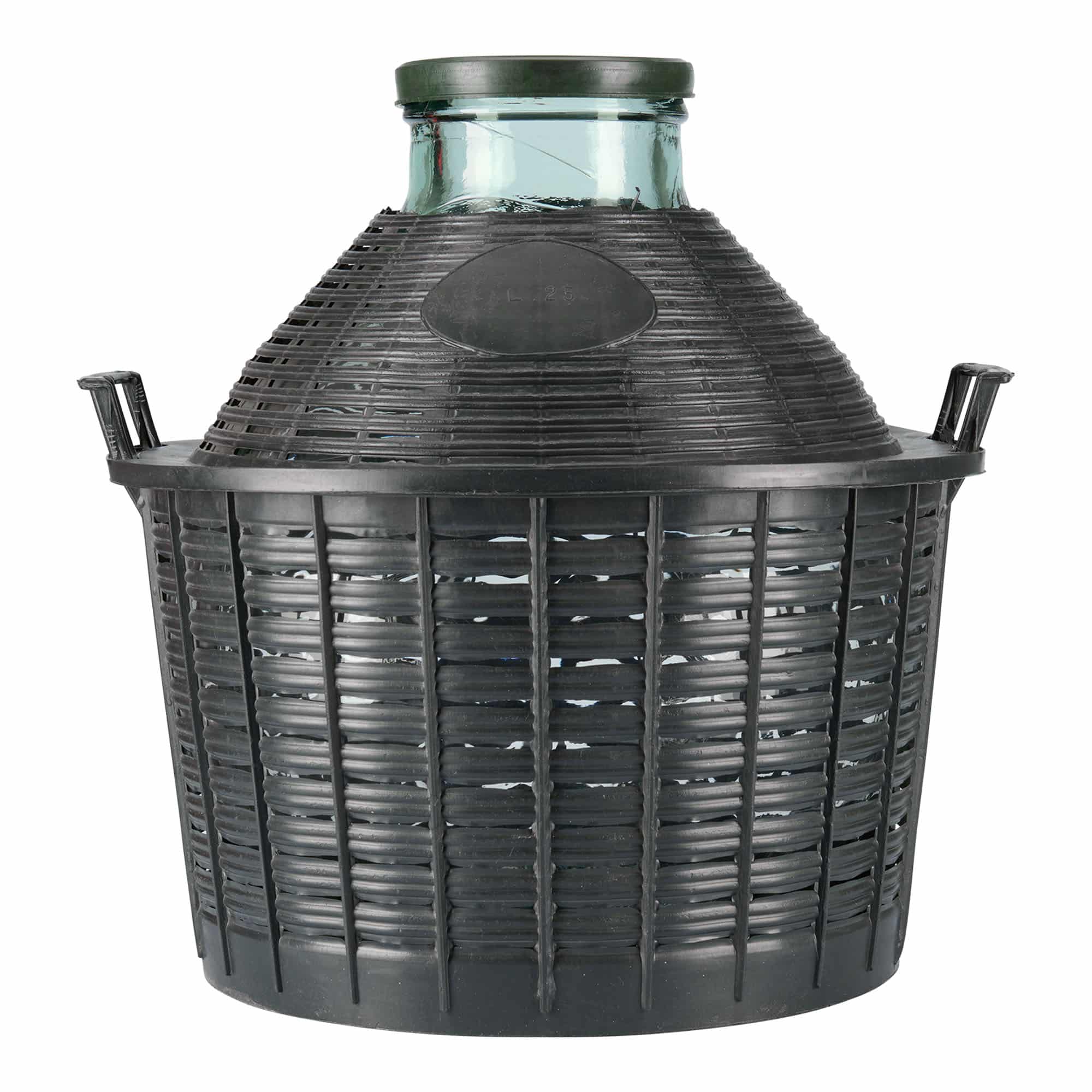 Damajuana de cuello ancho de 25 l, vidrio, boca: capuchón