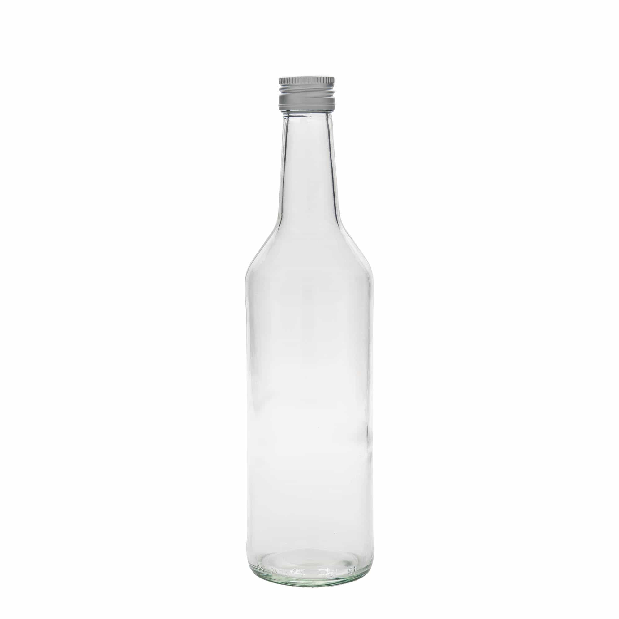 Botella de vidrio de 500 ml con cuello recto, boca: PP 28