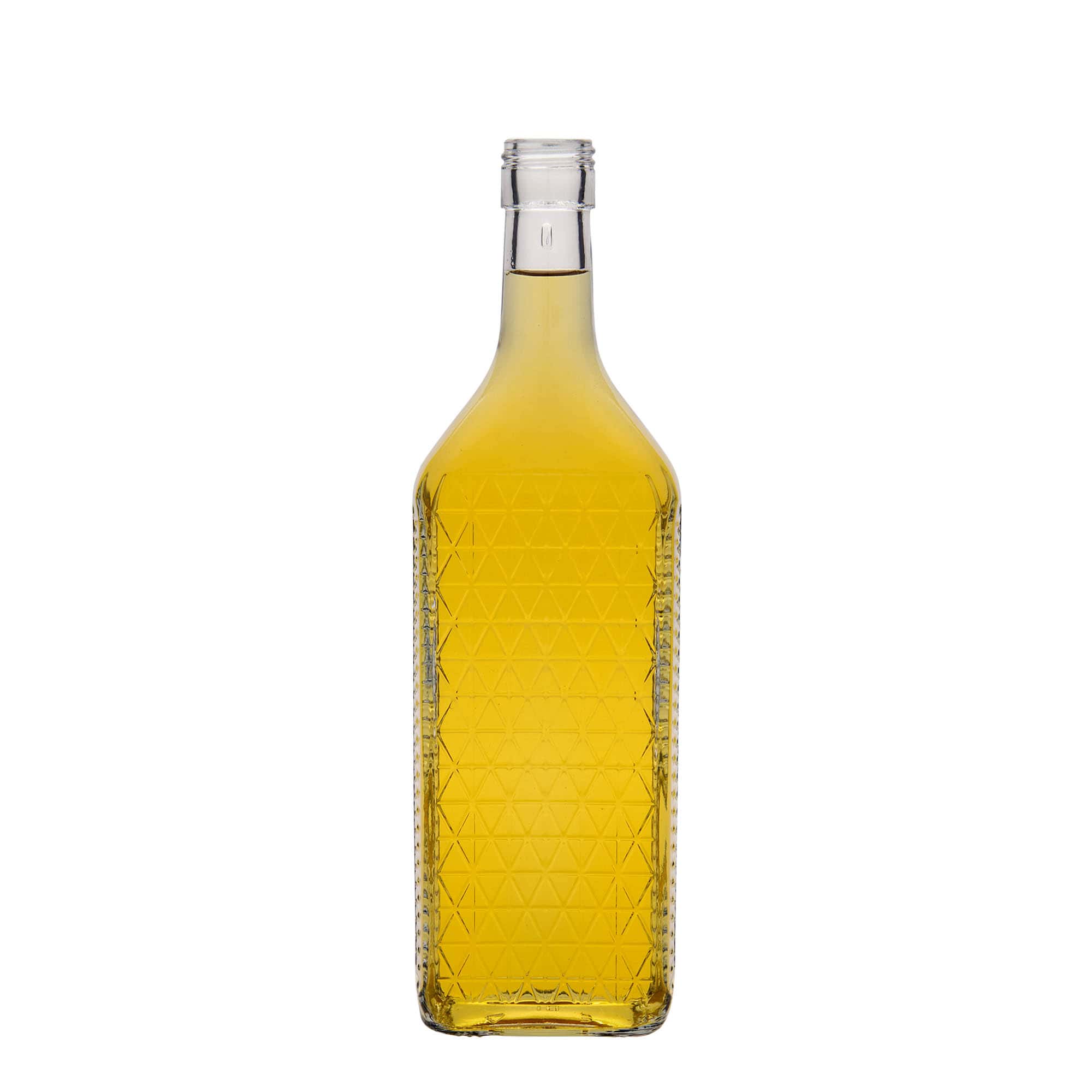 Botella de vidrio de 700 ml 'Caruso', rectangular, boca: PP 31,5 Botella de vidrio de 700 ml 'Caruso', rectangular, boca: PP 31,5