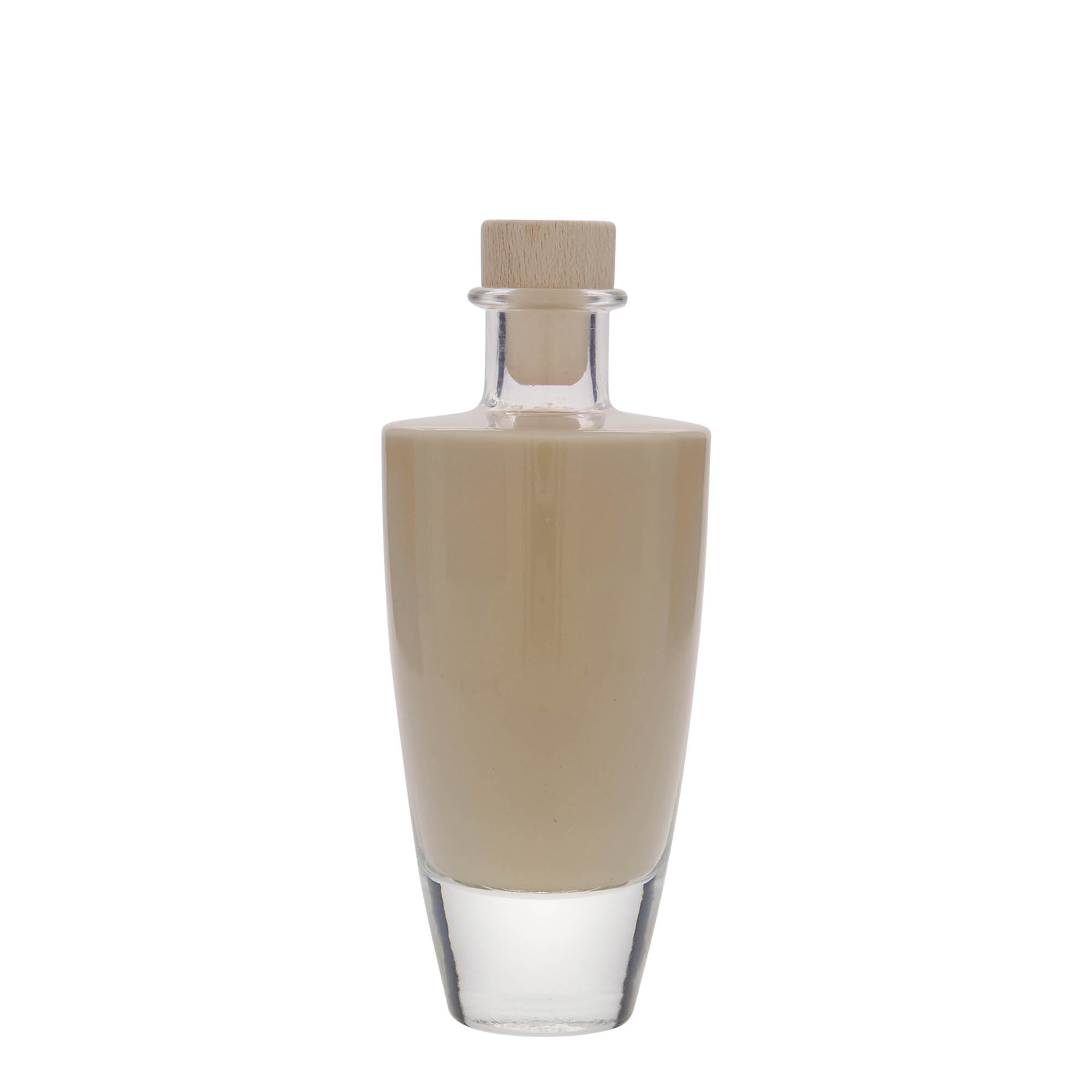 Botella de vidrio de 200 ml 'Vanessa', ovalada, boca: corcho