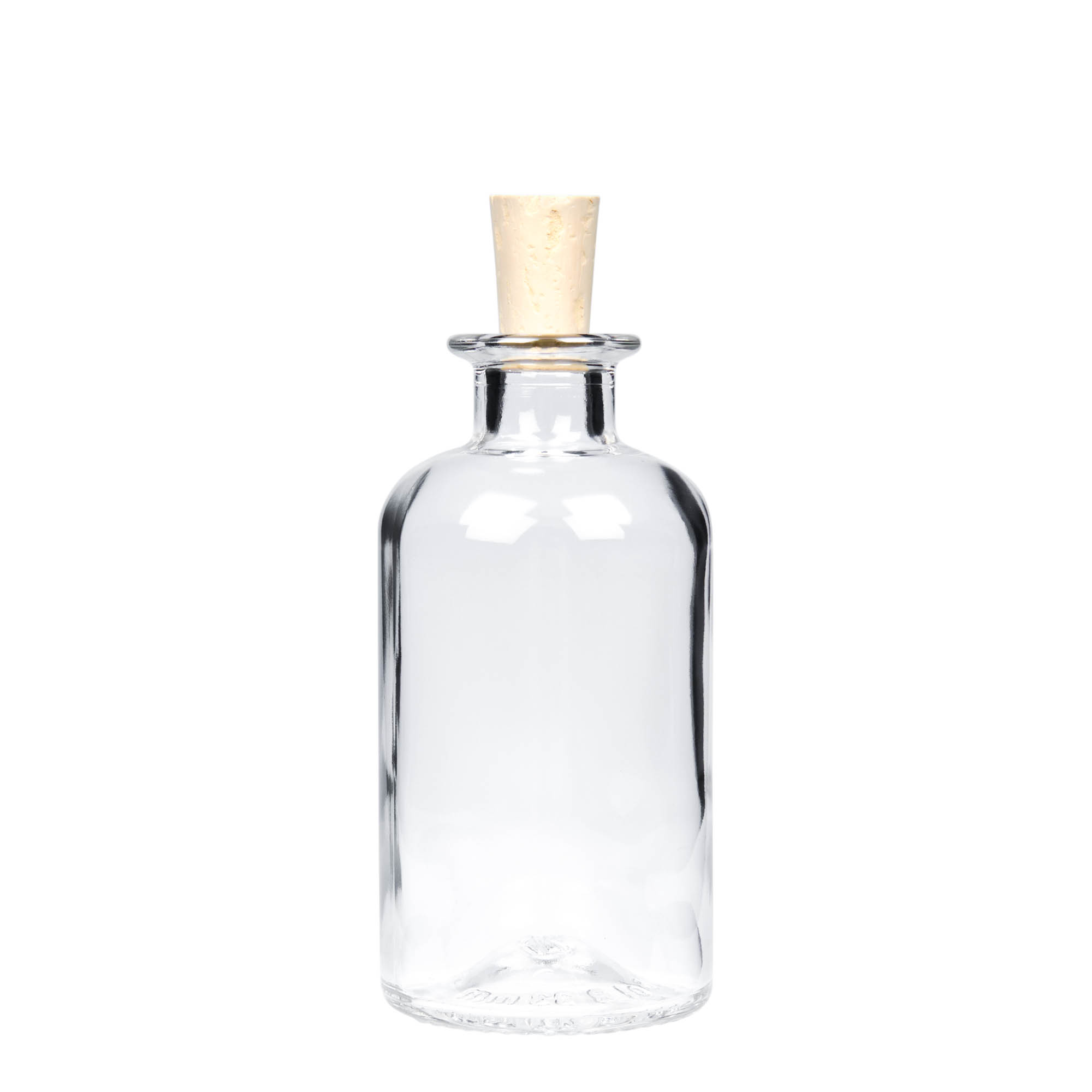 Botella de vidrio de 250 ml para farmacéutico, boca: corcho