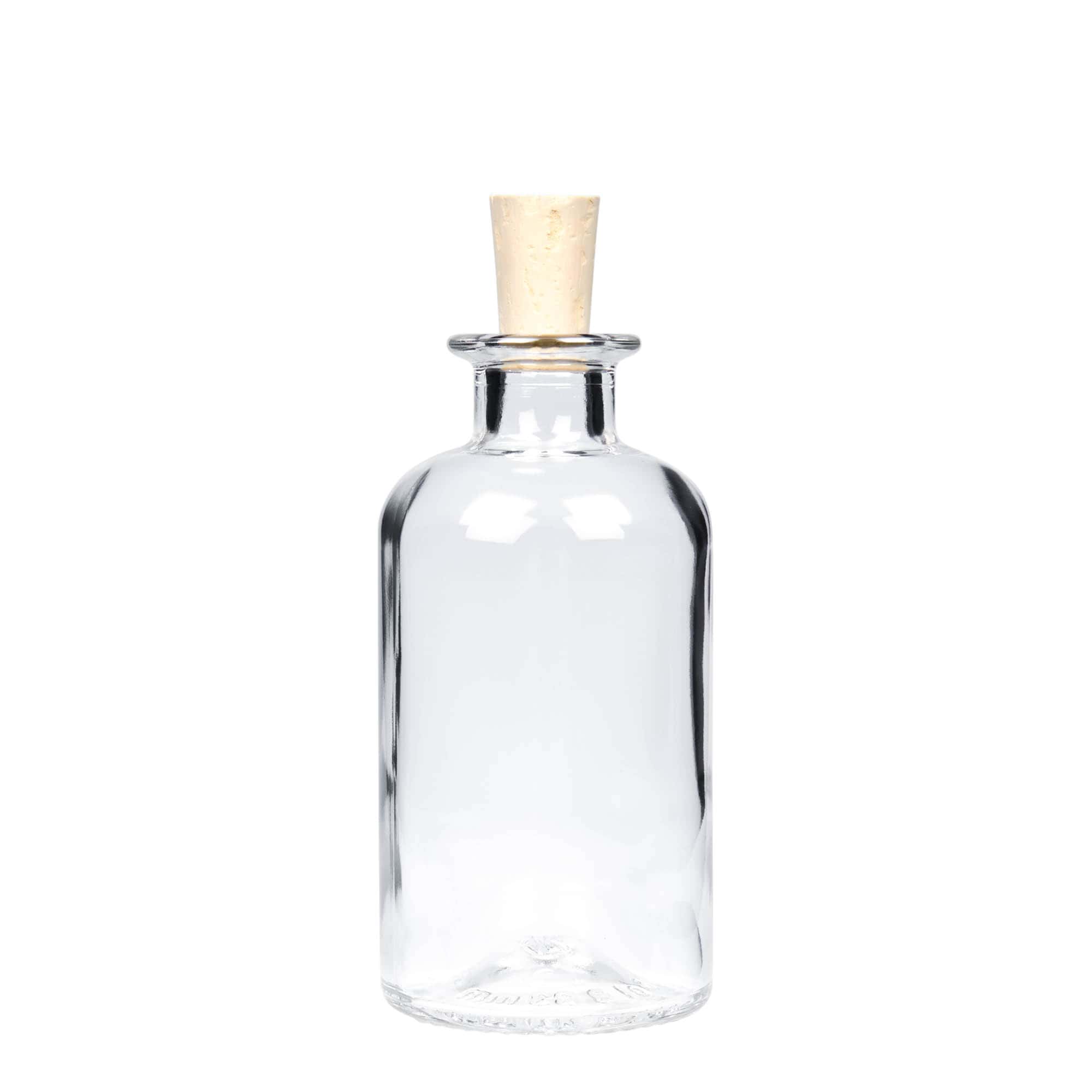 Botella de vidrio de 250 ml para farmacéutico, boca: corcho